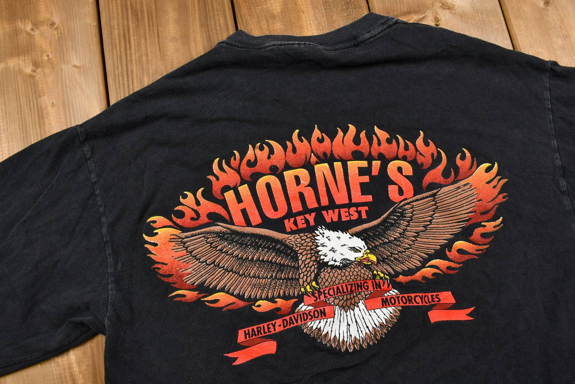 Vintage 1990S Horne's Key West T-Shirt/Adler Streetwear Biker von Lostboysvintage