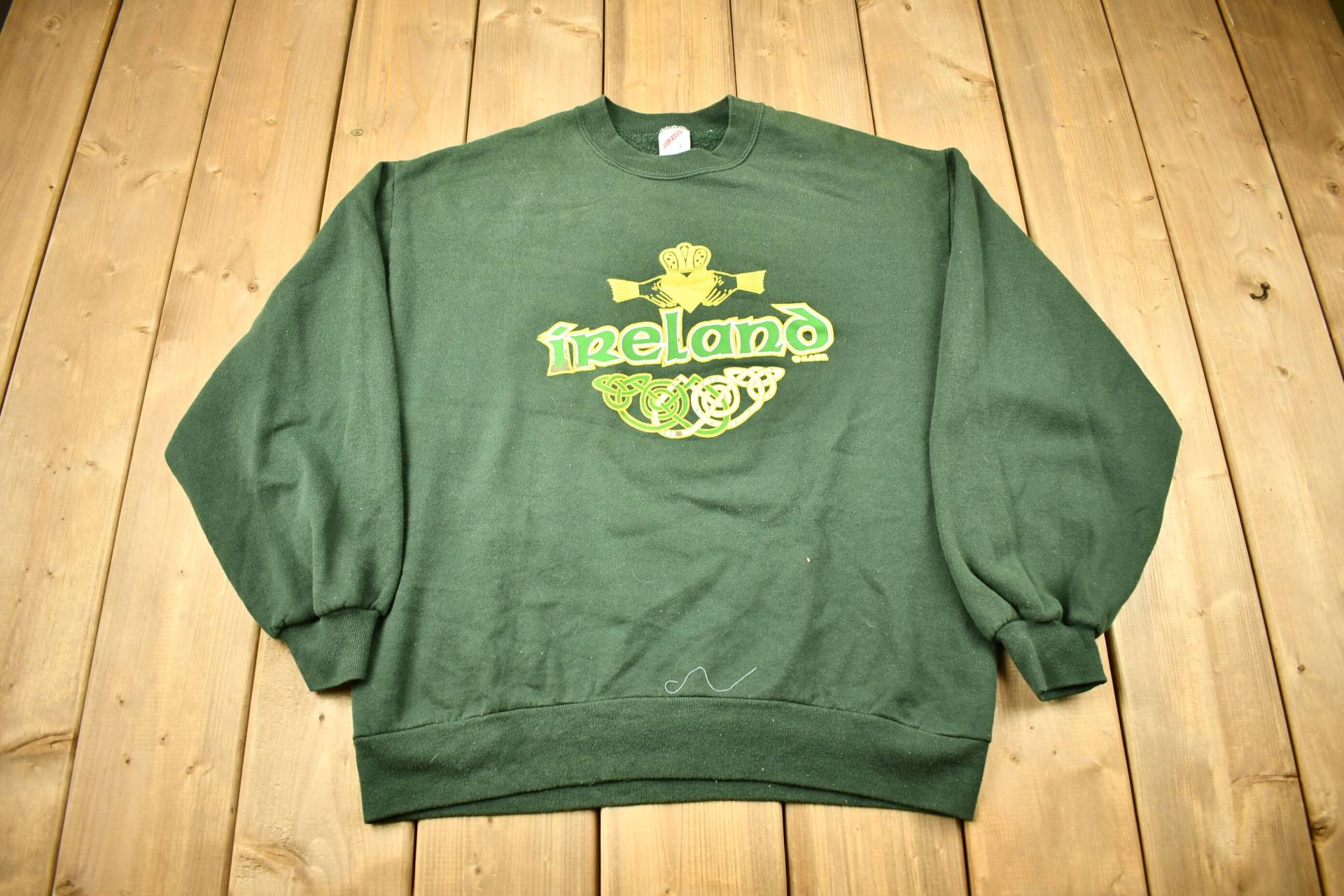 Vintage 1990S Irland Grafik Sweatshirt Mit Rundhalsausschnitt/90S Crewneck Made in Usa Souvenir Athleisure Streetwear Reisen Und Tourismus von Lostboysvintage