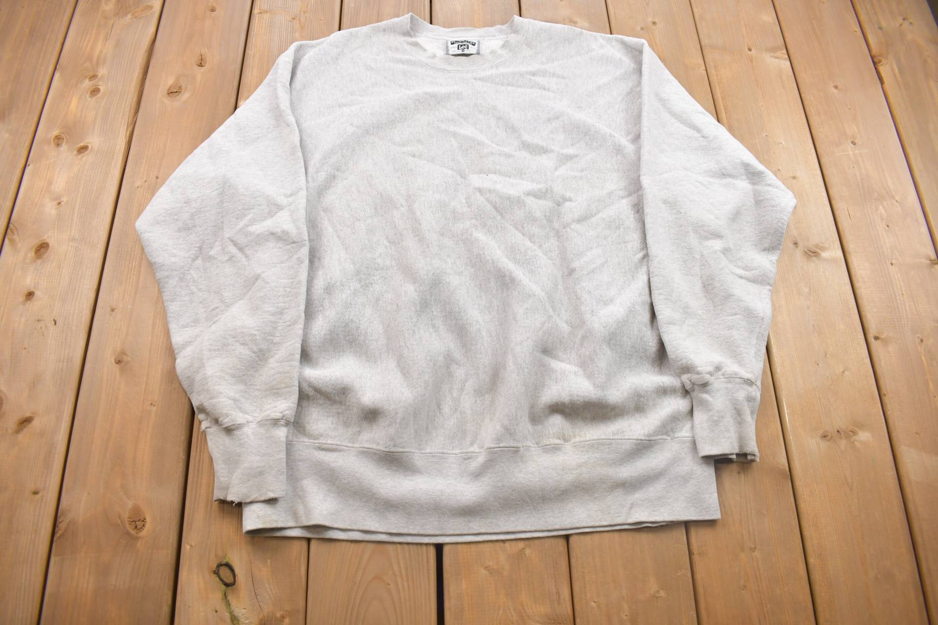 Vintage 1990S Lee Blank Graues Sweatshirt Mit Rundhalsausschnitt/Made in Usa Essential Streetwear 90S von Lostboysvintage