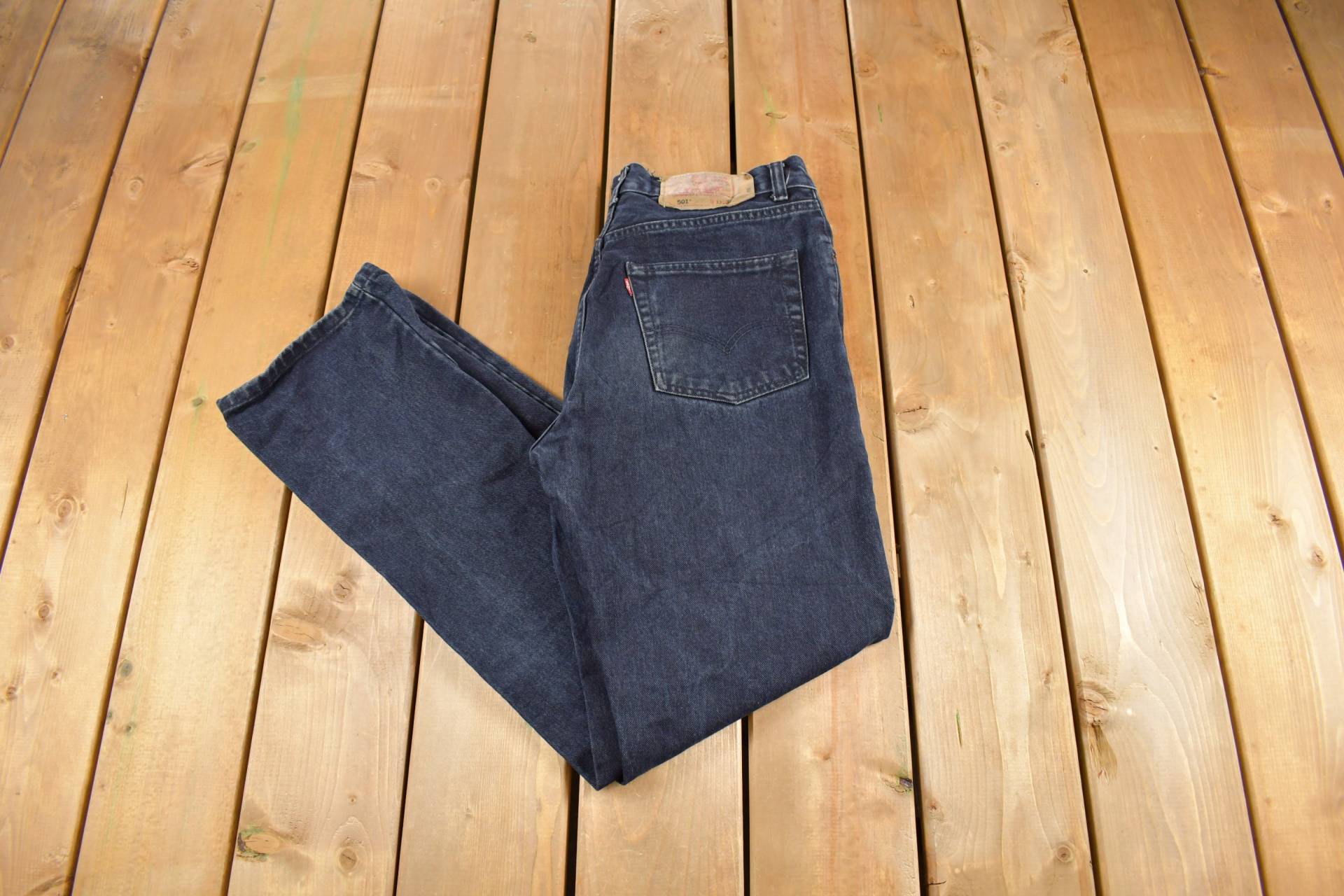 Vintage 1990S Levi's 501 Navy Blaue Denim Jeans Größe 32 X 33/streetwear Made in Usa von Lostboysvintage