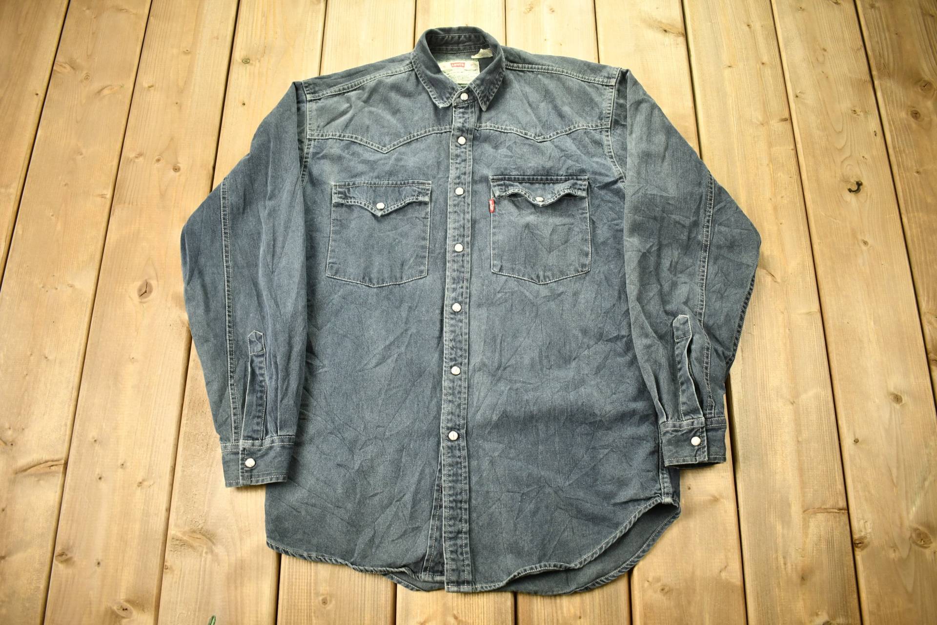 Vintage 1990Er Levi's Snap Button Up Shirt/Flanell Casual Wear Western Style von Lostboysvintage