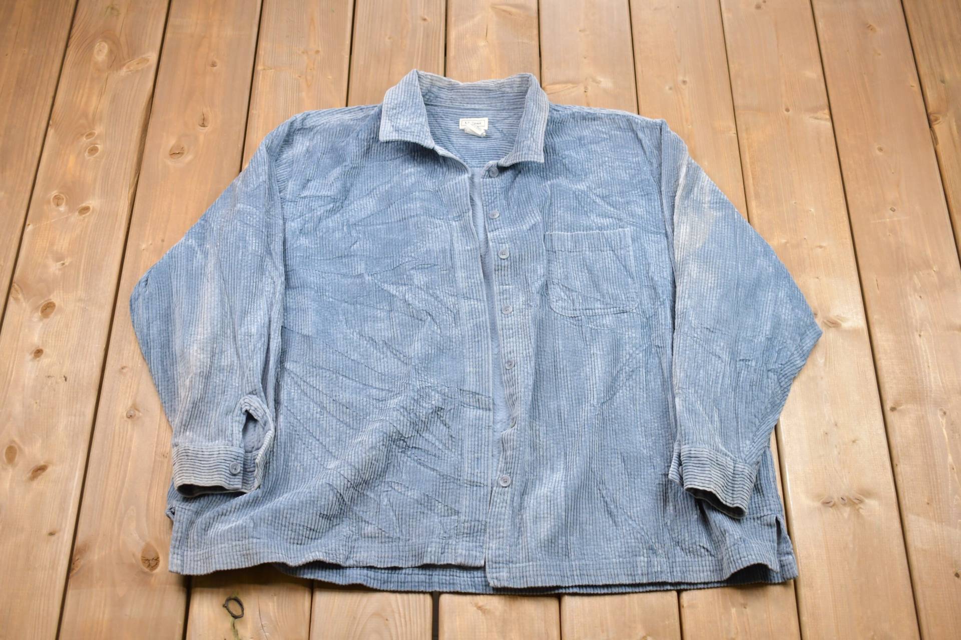 Vintage 1990Er Jahre Ll Bean Cord Button Up Shirt/Flanell Freizeitkleidung Arbeitskleidung Muster von Lostboysvintage