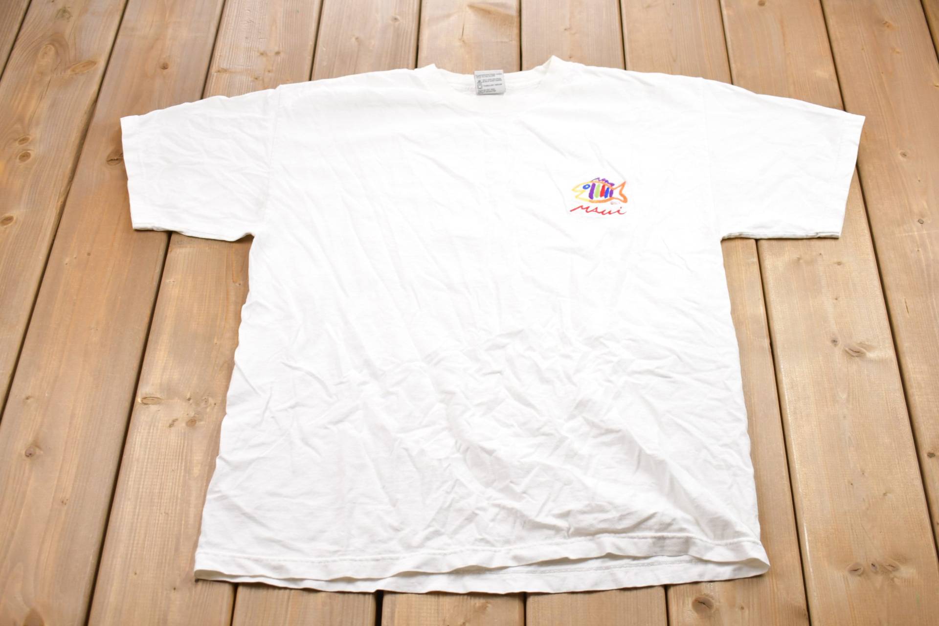 Vintage 1990Er Maui Hawaii Besticktes Grafik T-Shirt/80Er 90Er Jahre Streetwear Retro Style Made in Usa von Lostboysvintage