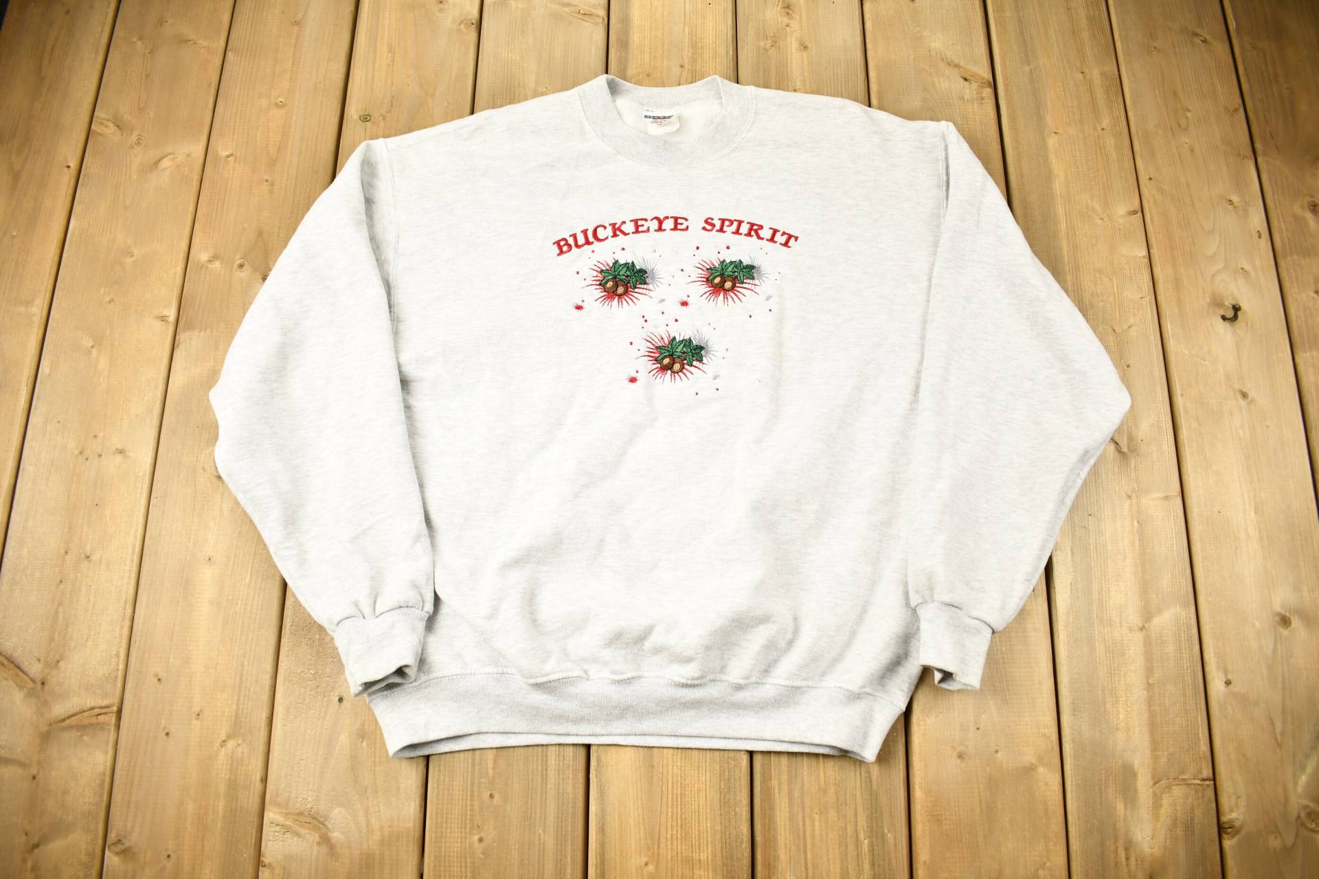 Vintage 1990S Ohio State Universität Buckeyes Spirit College-Sweatshirt/Besticktes Sweatshirt Sportkleidung Americana von Lostboysvintage