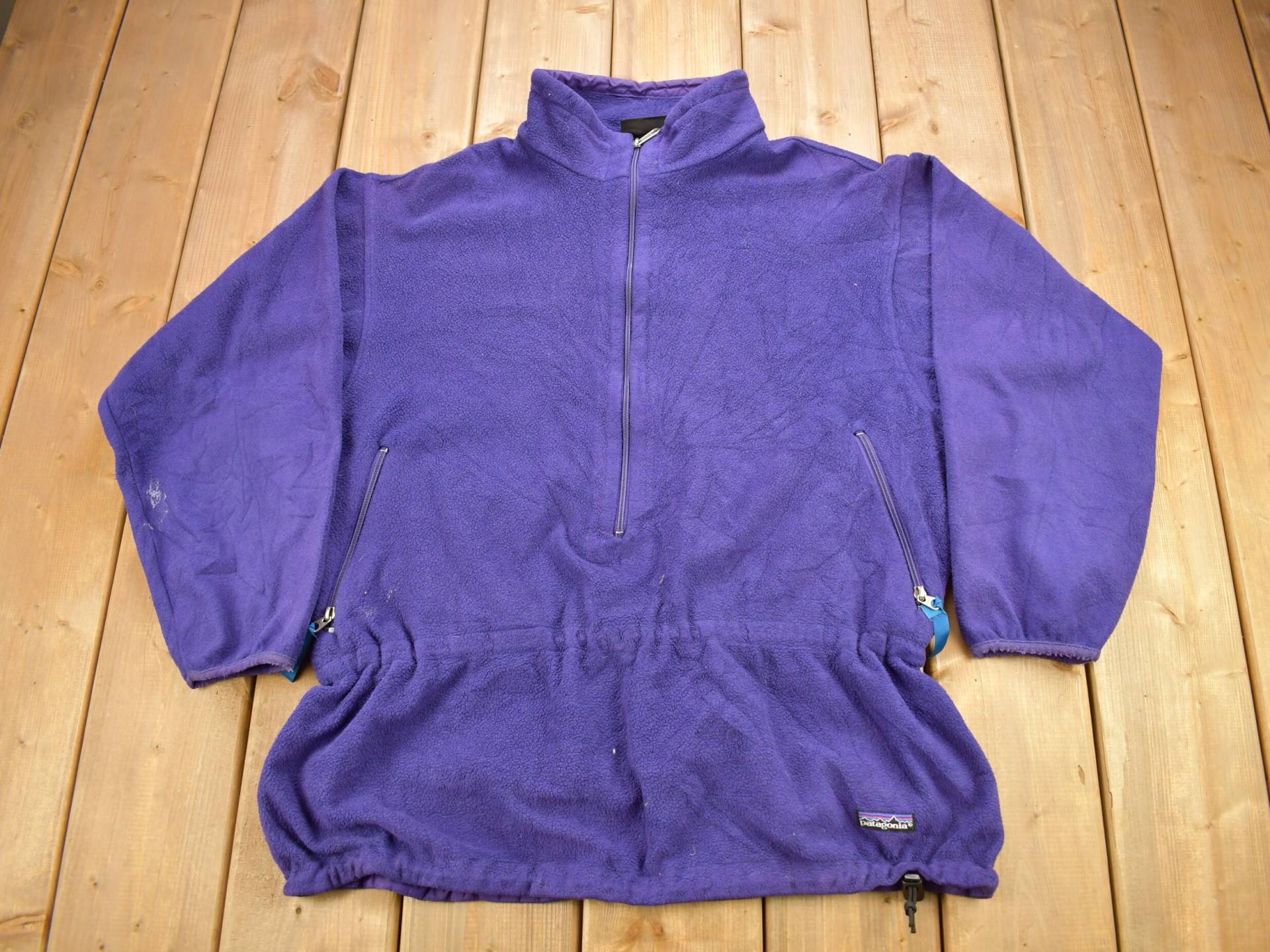Vintage 1990Er Patagonia Lila Half Zip Cinched Sweatshirt/Made in Usa Outdoorsman Streetwear 90Er von Lostboysvintage