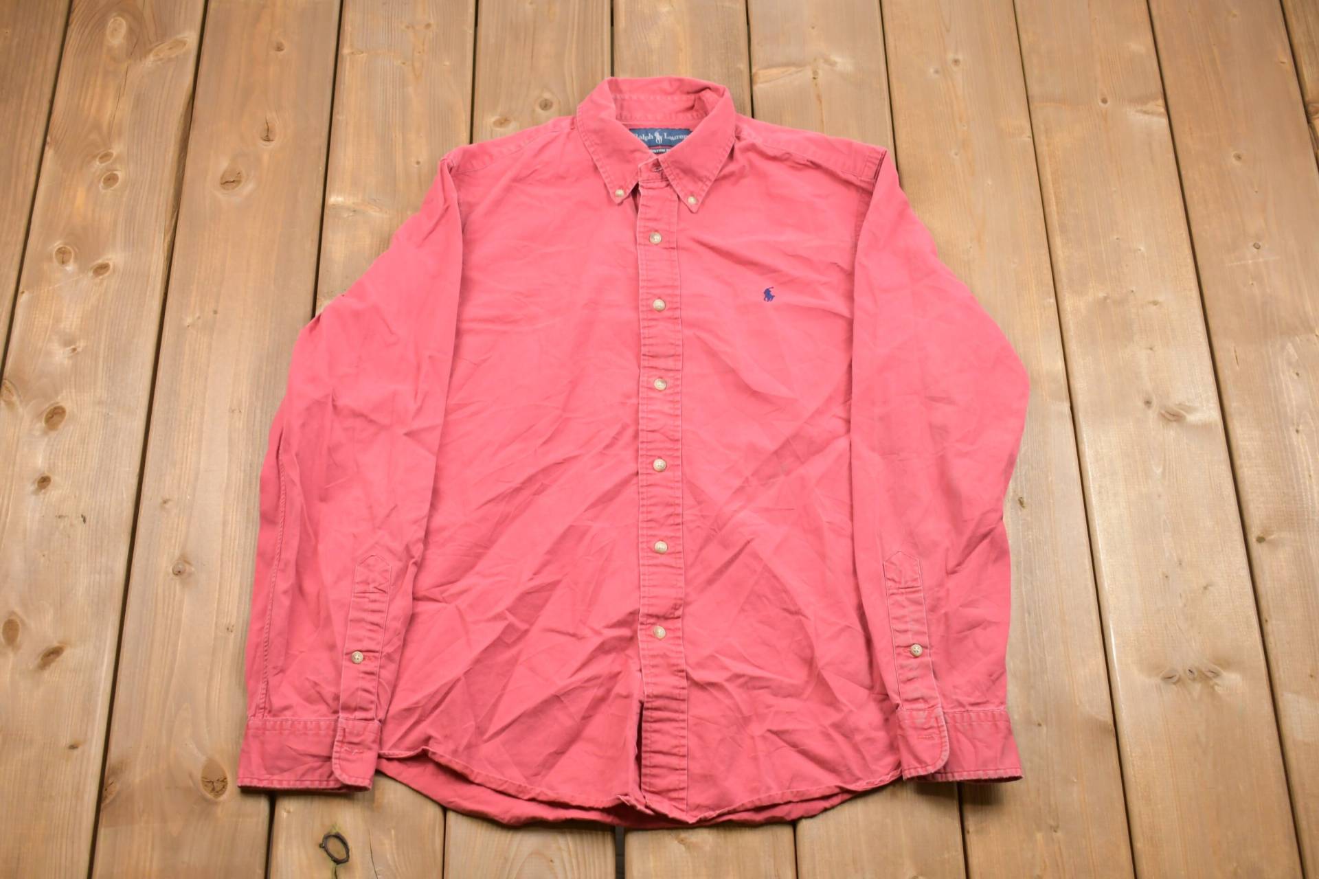 Vintage 1990Er Polo Ralph Lauren Button Up Kleid Shirt/Flanell Freizeitkleidung Arbeitskleidung Muster von Lostboysvintage