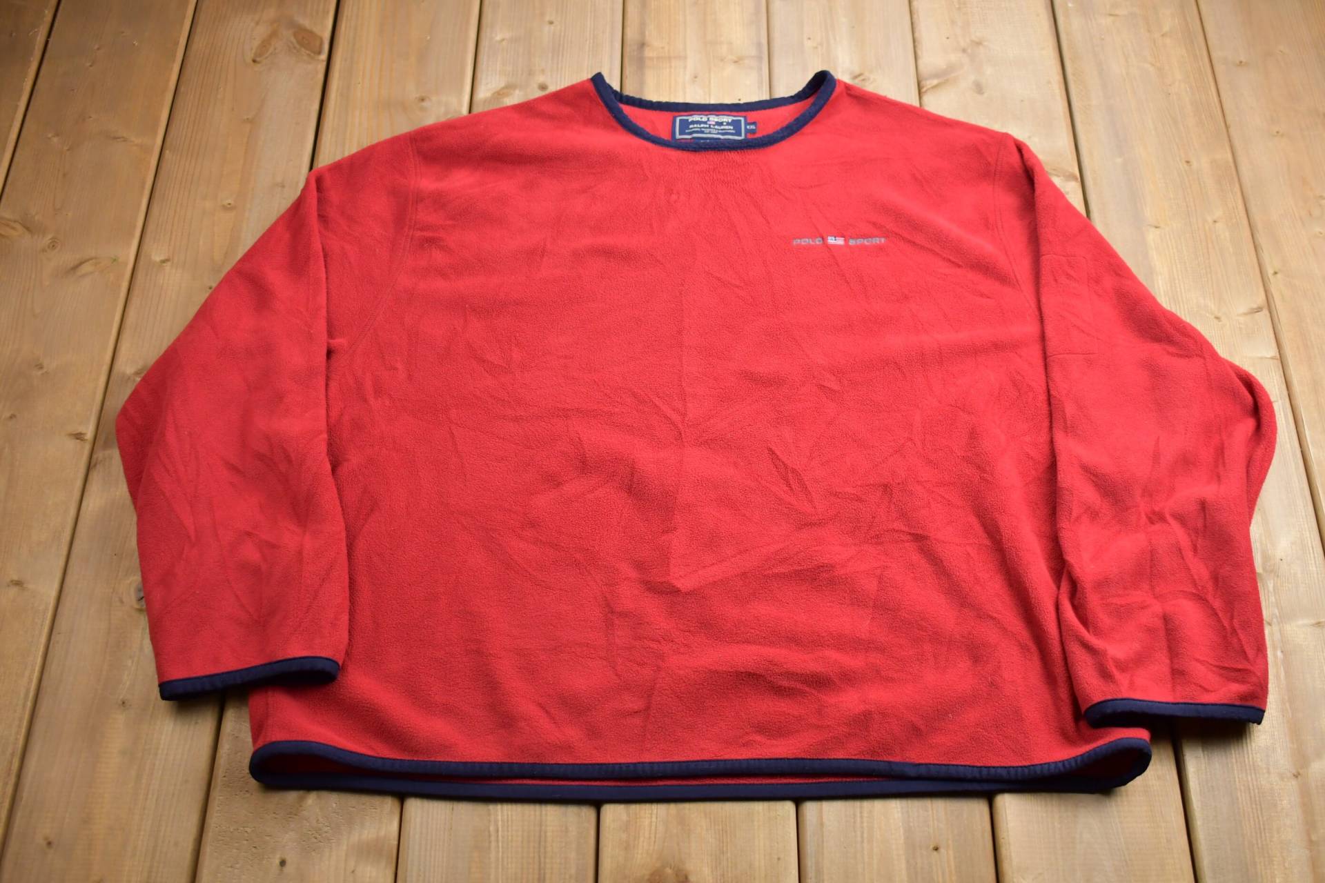 Vintage 1990S Polo Sport Ralph Lauren Bestickter Fleece Pullover/90Er Jahre Rundhals Streetwear Athleisure von Lostboysvintage