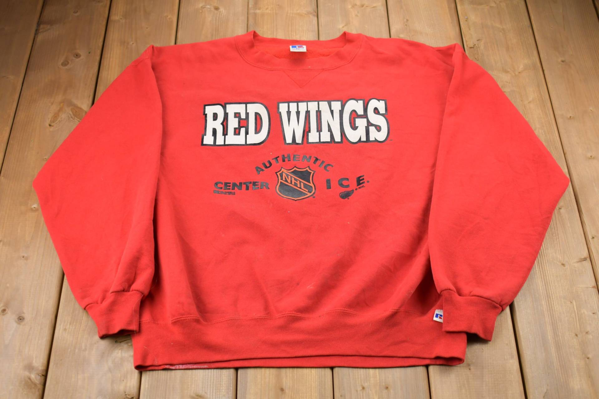 Vintage 1990Er Russell Athletics Detroit Red Wings Nhl Grafik Sweatshirt/90Er Crewneck Souvenir Athleisure Streetwear Made in Usa von Lostboysvintage