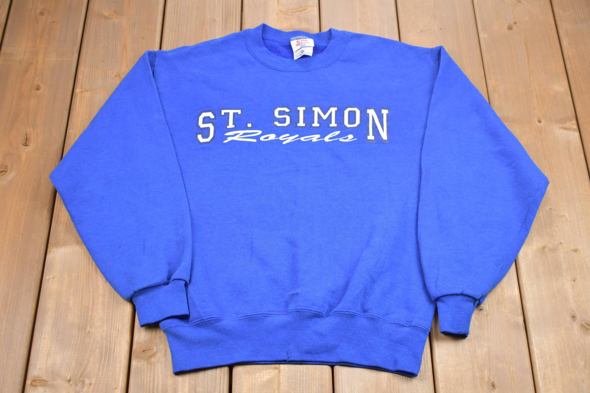 Vintage 1990Er St. Simon Royals Grafik Crewneck Sweatshirt/90Er Souvenir Athleisure Made in Usa Reisen Und Tourismus von Lostboysvintage