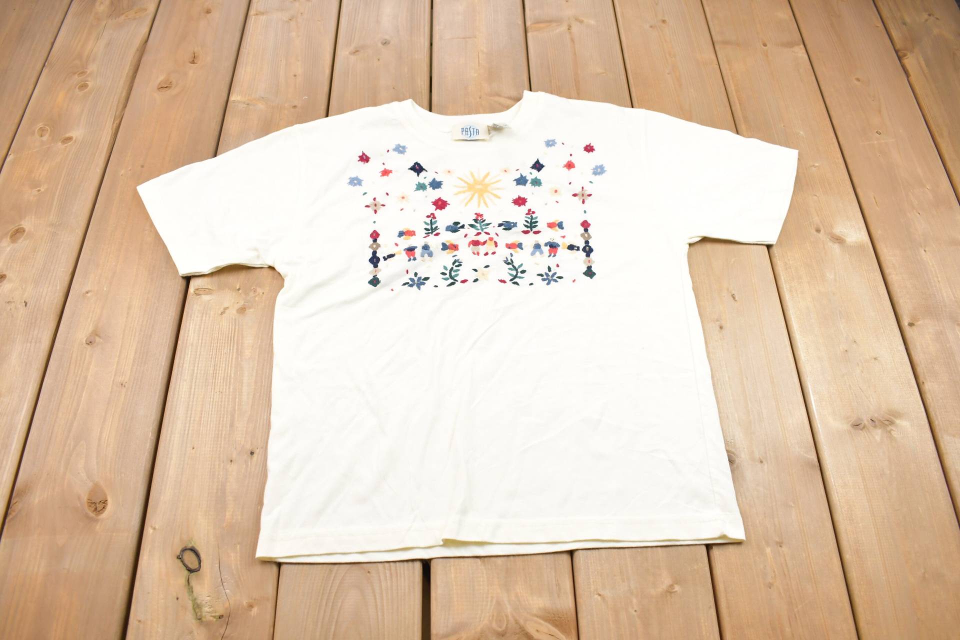 Vintage 1990S T-Shirt Mit Blumenmuster/Streetwear Retro Style Single Stitch 90Er Jahre von Lostboysvintage