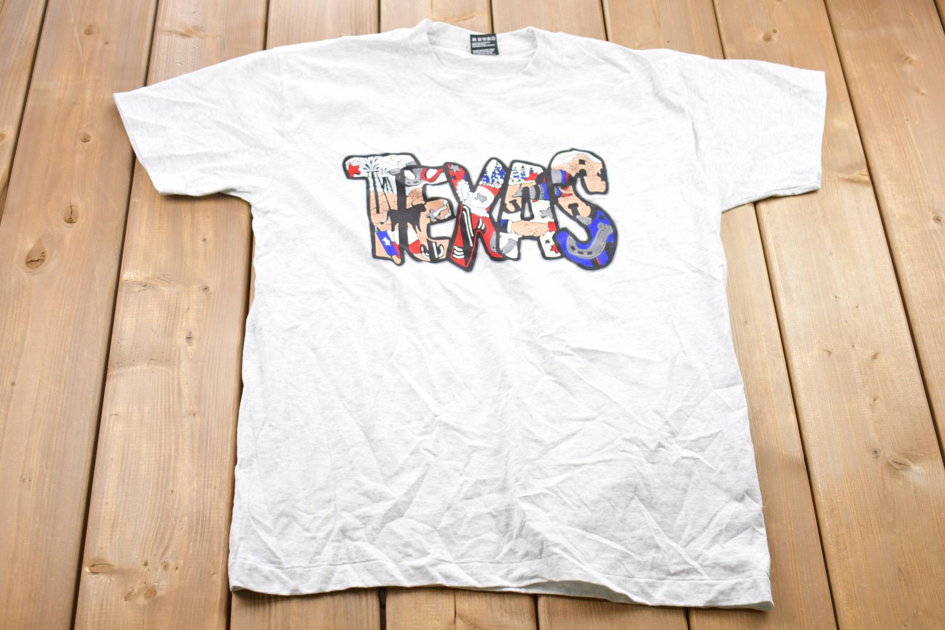 Vintage 1990S Texas Graphic T-Shirt/80Er 90Er Streetwear Fashion Made in Usa Urlaub von Lostboysvintage