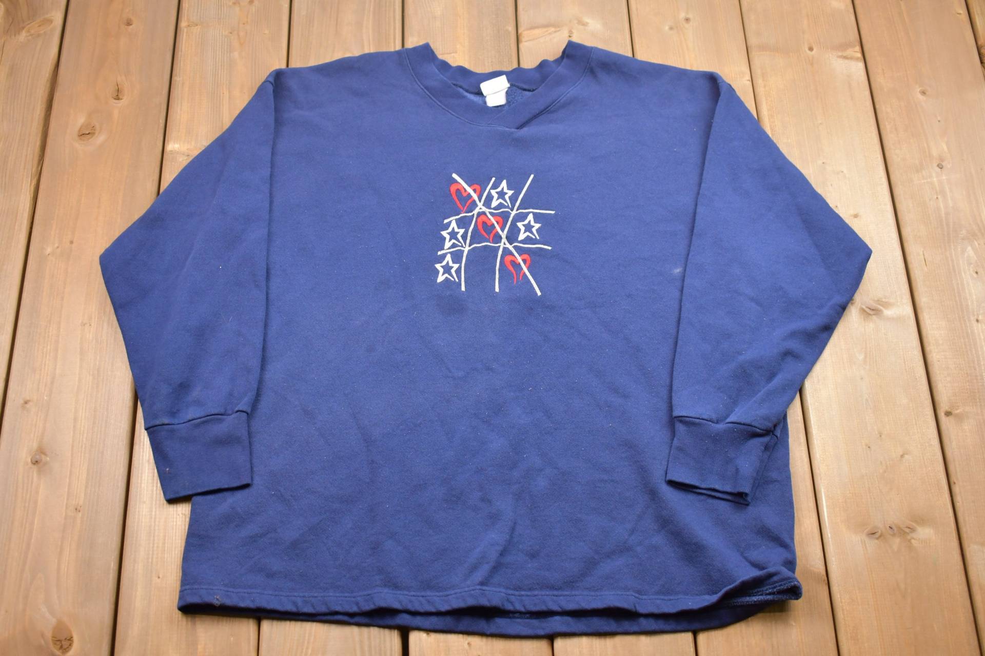 Vintage 1990S Tic Tac Toe Sweatshirt/90Er Jahre Rundhals Liebe Athleisure Streetwear von Lostboysvintage