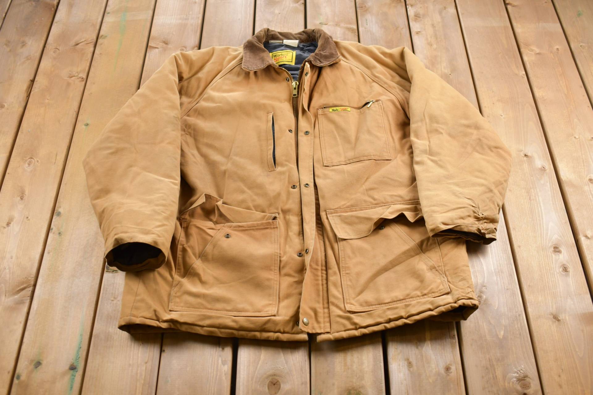 Vintage 1990S Work N Sport Chore Jacke/Workwear Streetwear Made in Usa 90S Quilt Lined Jacket Union Vintage 1990S Work N Sport Chore Jacke/Workwear Streetwear Made in Usa 90S Quilt Lined Jacket Union von Lostboysvintage
