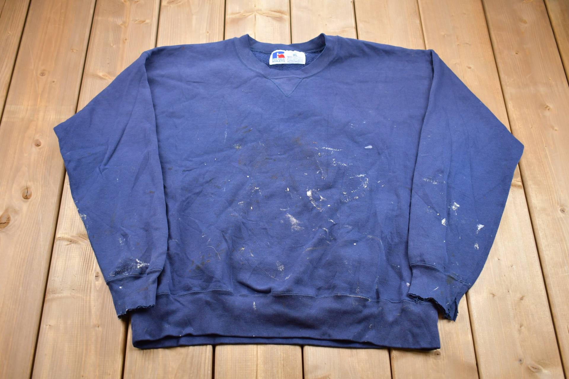 Vintage 1990Sspiel Von Russell Athletics Made in Usa Sweatshirt Mit Rundhalsausschnitt/90Er Jahre Crewneck Souvenir Athleisure Russel Distressed von Lostboysvintage