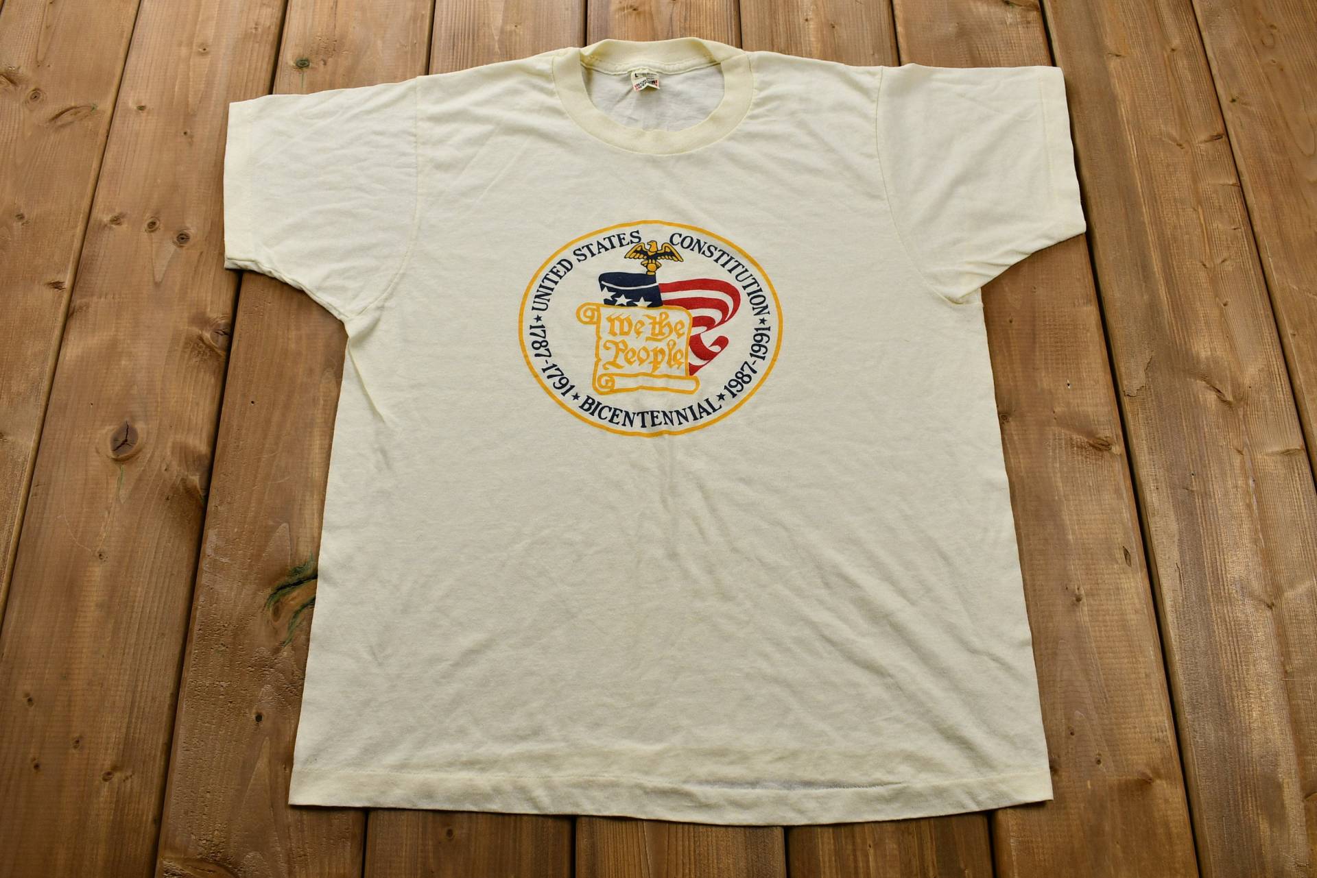 Vintage 1991 Usa Verfassung T-Shirt/We The People Single Stitch Leinwand Stars 90S Streetwear Retro Style von Lostboysvintage