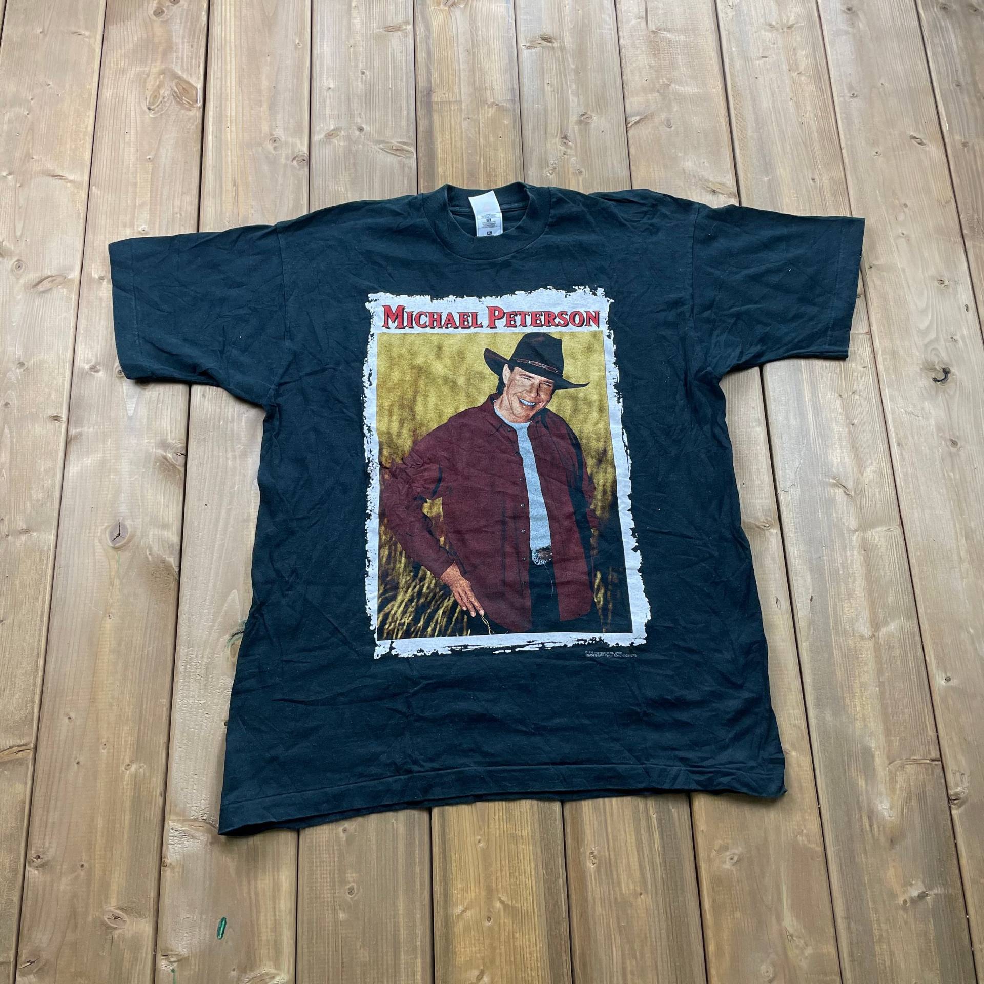 Vintage 1992 Michael Peterson Band Grafik T-Shirt/Musik Promo Print Single Stitch Made in Usa Retro Style von Lostboysvintage