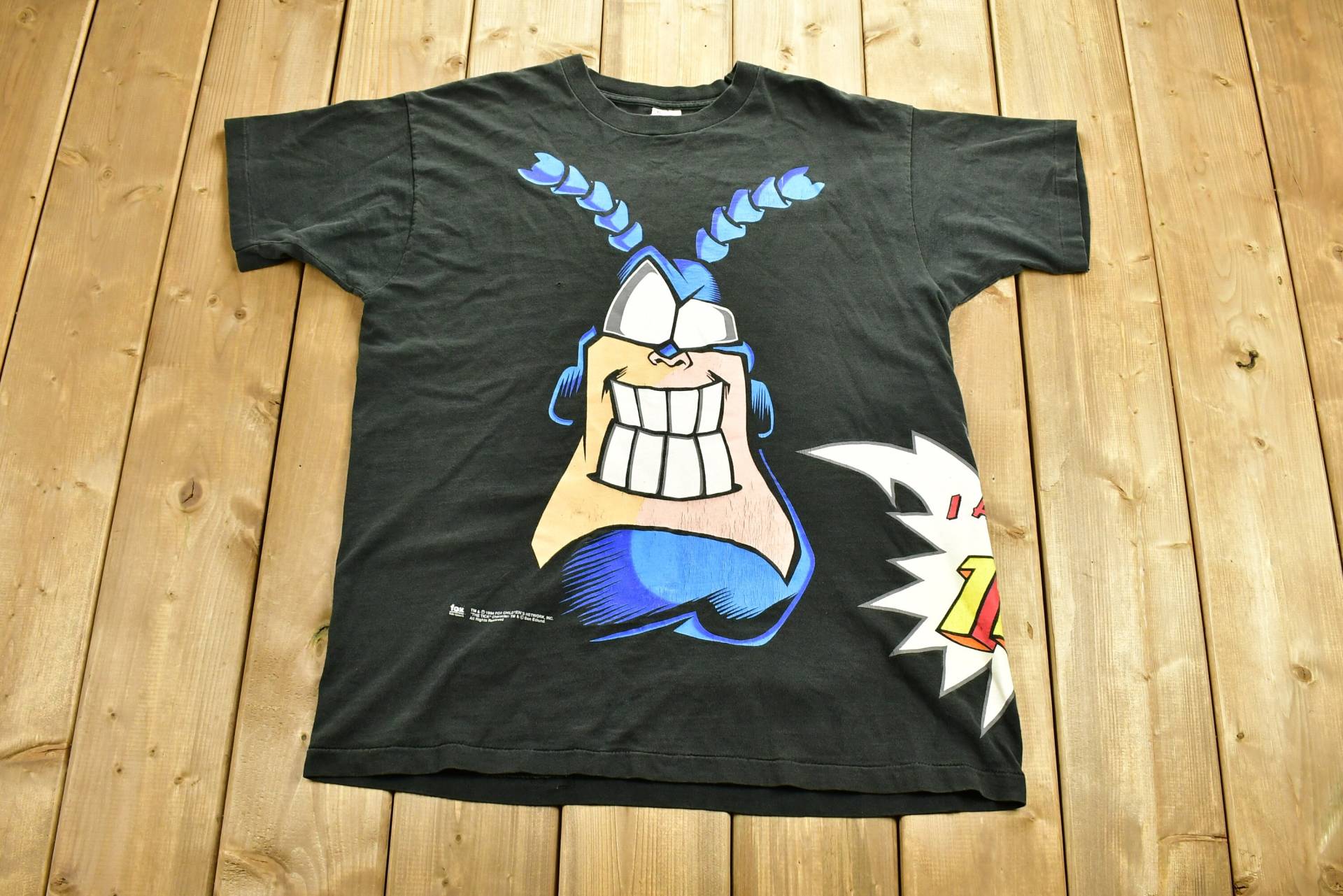 Vintage 1994 The Tick Cartoon Promo T-Shirt/90Er Jahre Fuchs Wrap Rund Einzelstich Made in Usa von Lostboysvintage