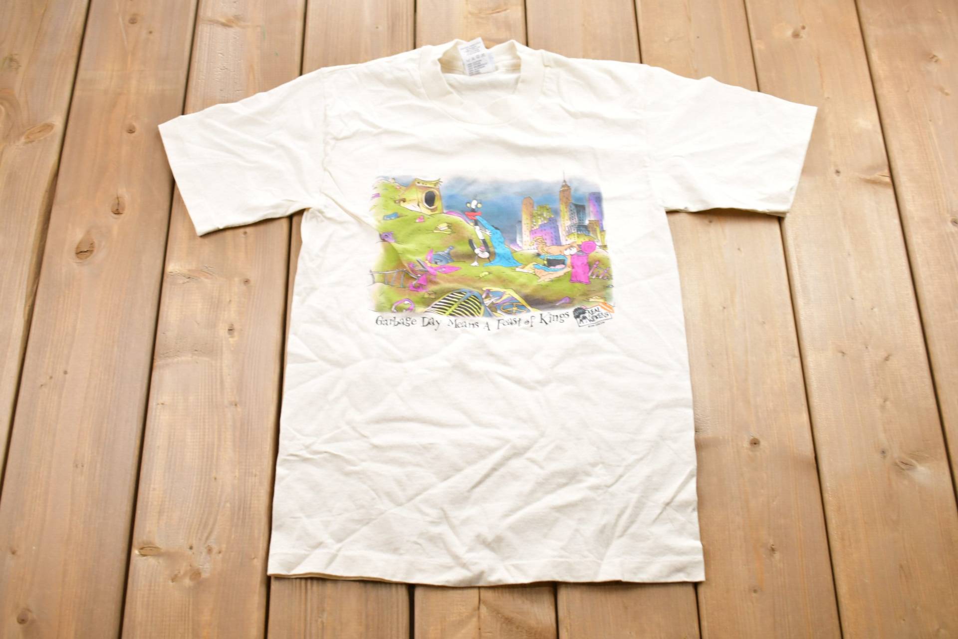 Vintage 1995 Garbage Monsters Day Grafik T-Shirt/80Er 90Er Jahre Streetwear Retro Style Single Stitch Made in Usa von Lostboysvintage