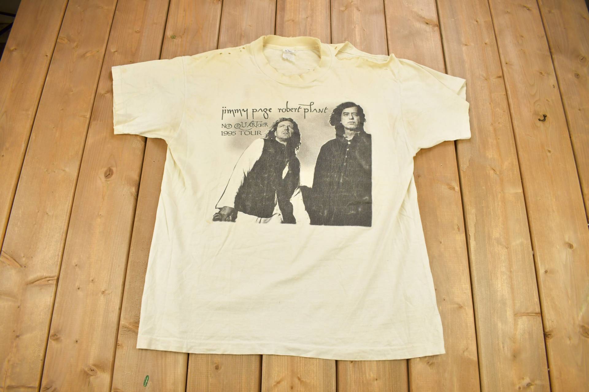 Vintage 1995 Jogi Page Robert Plant Band T-Shirt/Band-T-Shirt Single Stitch Made in Usa von Lostboysvintage