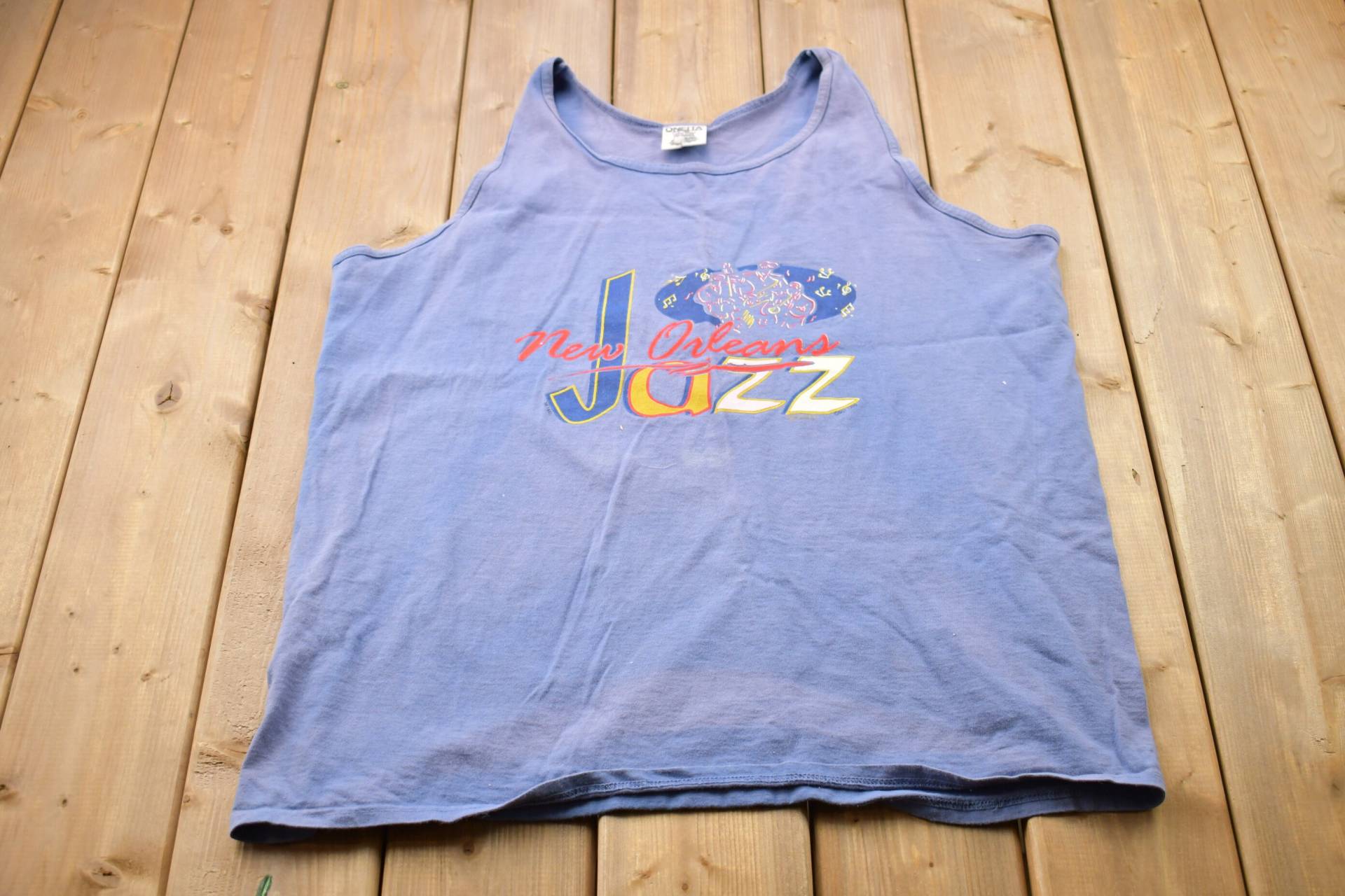 Vintage 1999 New Orleans Jazz Graphic Tank Top/Grafik 80Er 90Er Jahre Streetwear Retro Stil Tourismus von Lostboysvintage