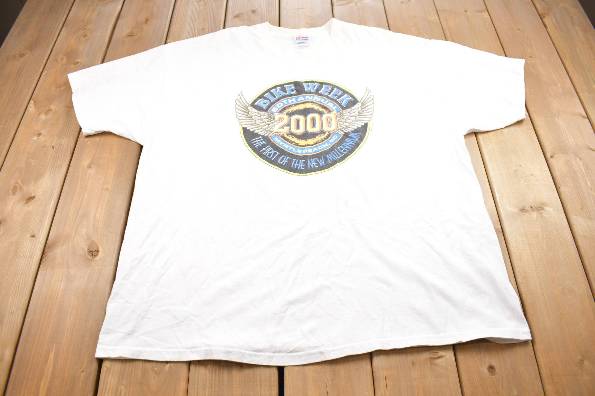 Vintage 2000 Bike Week Myrtle Beach Grafik T-Shirt/Große Kleidung Streetwear Seltener Single Stitch Made in Usa von Lostboysvintage