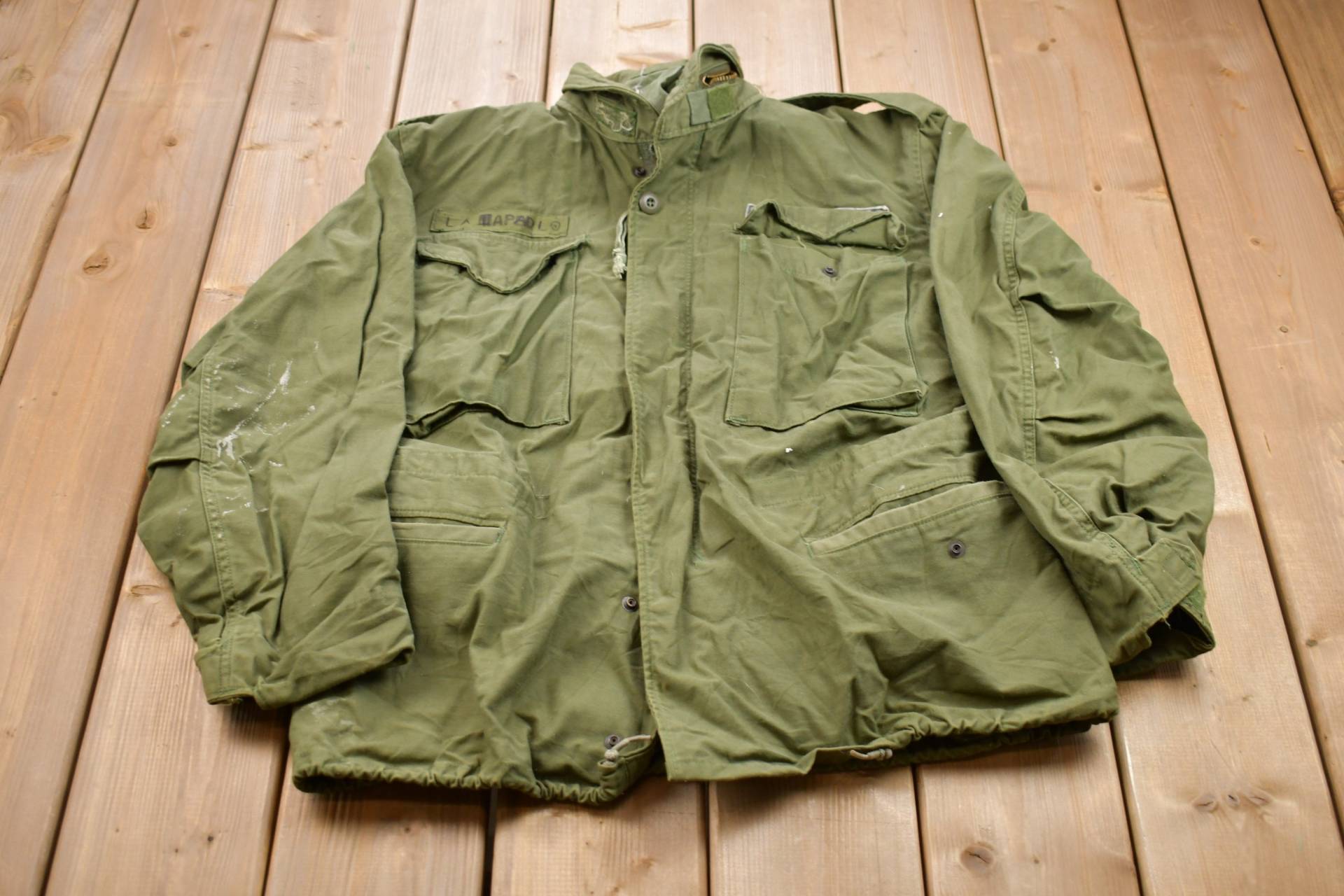 Vintage 2000 Militär Feldjacke/Durchgeknöpft Us Army Green Armee Streetwear Fashion Armeejacke Jacke von Lostboysvintage