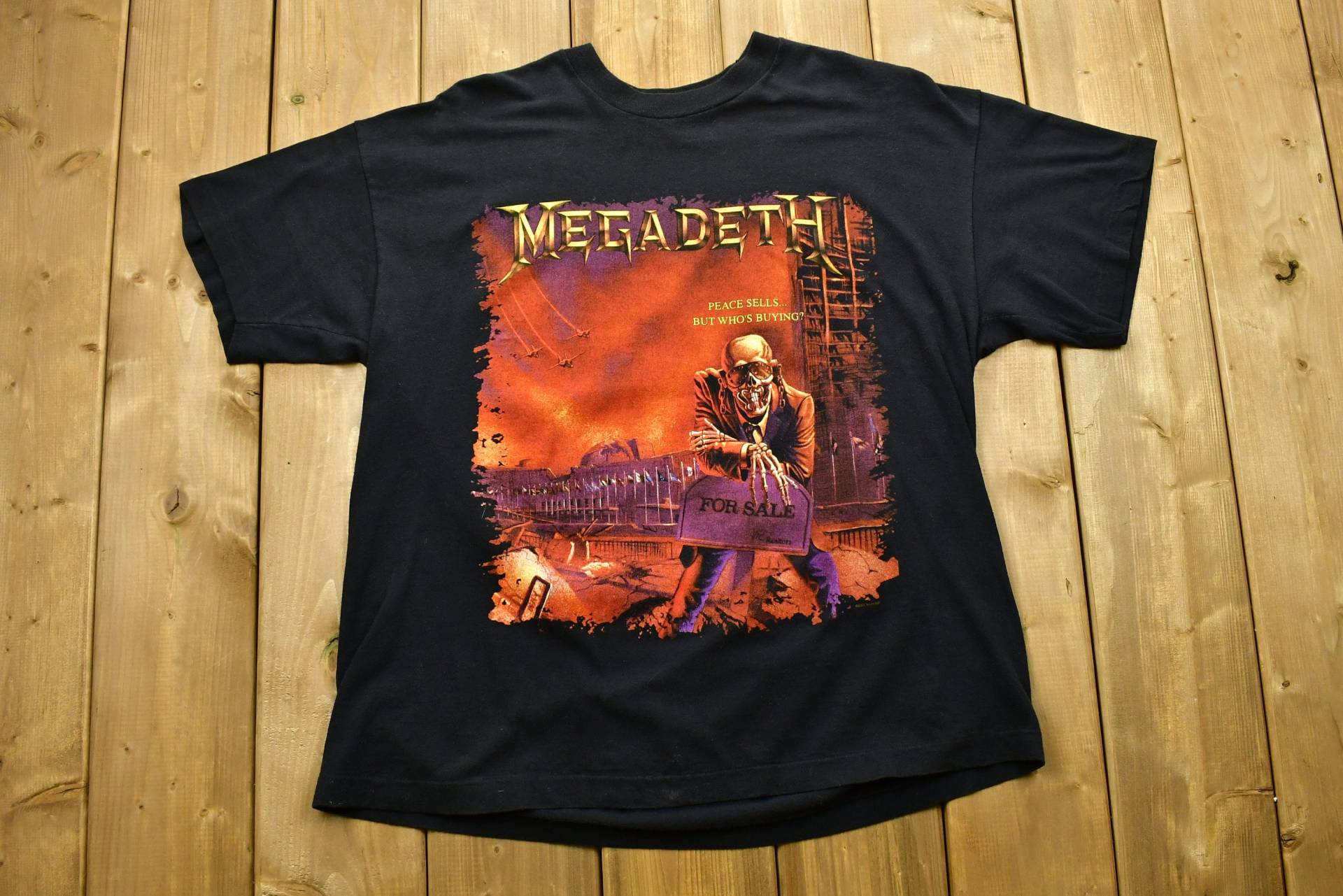 Vintage 2001 Megadeth "Peace Verkauft, Aber Wer Kauft?" Band T-Shirt/Single Stitch Musik Promo Konzert Made in Usa Retro Style von Lostboysvintage