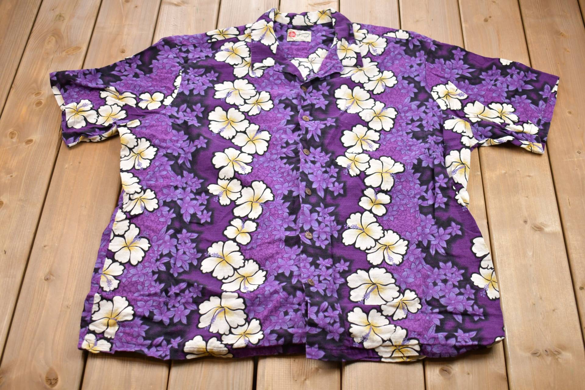 Vintage 80Er Jahre Aloha All Over Print Kurzarm Hemd Mit Knöpfen/Hawaii Freizeithemd Formelles von Lostboysvintage