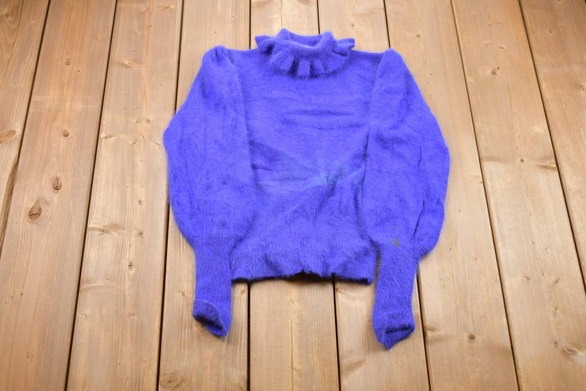 Vintage 80Er Jahre Club Prive Mohair Strickpullover/Rollkragenpullover Musterpullover Outdoor Handstrick Pullover von Lostboysvintage