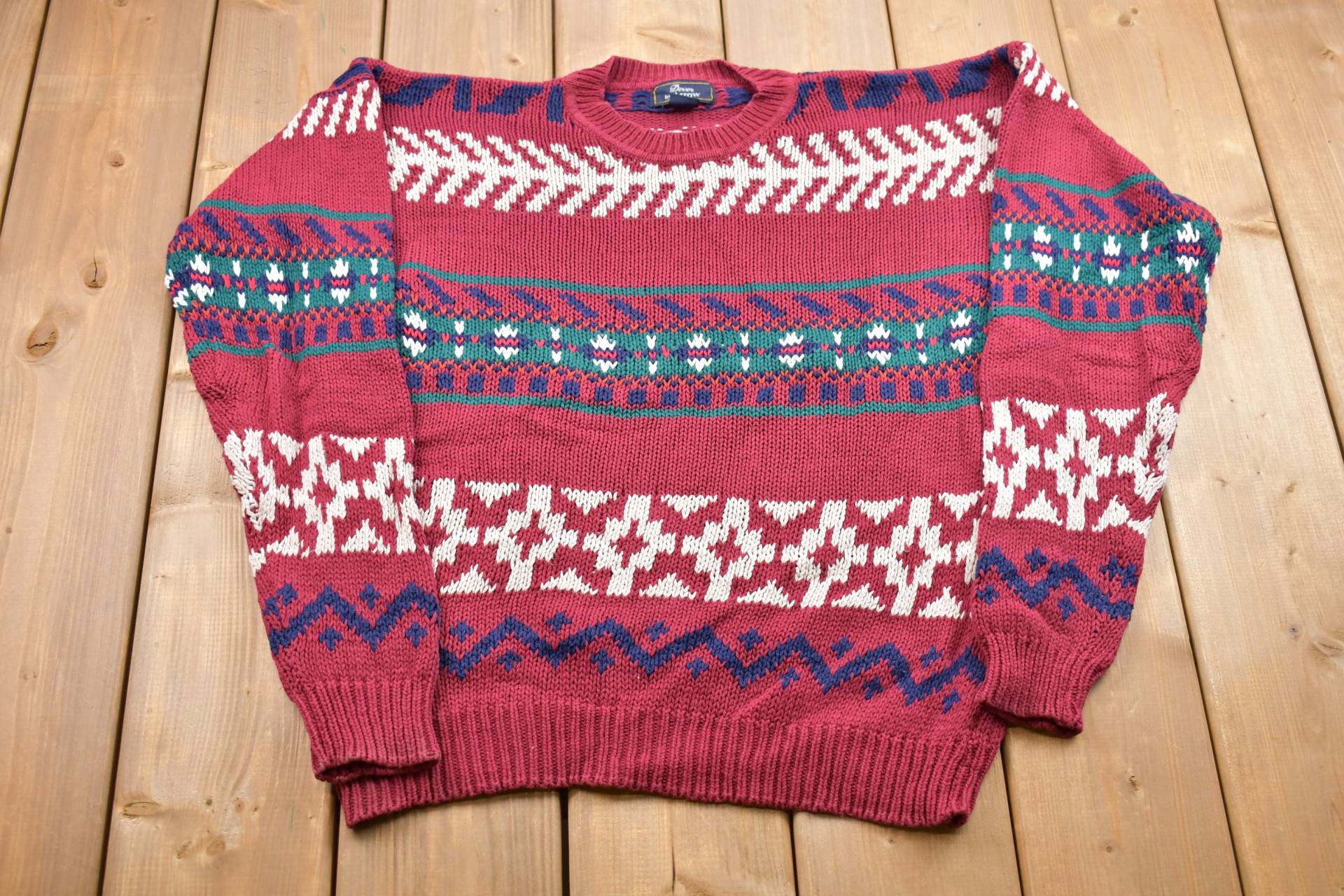Vintage 80Er Jahre Dover By Arrow Strickpullover/Rundhals Musterpullover Outdoor Abstrakter Strick Pullover Sweatshirt Vintage 80Er Jahre Dover By Arrow Strickpullover/Rundhals Musterpullover Outdoor Abstrakter Strick Pullover Sweatshirt von Lostboysvintage