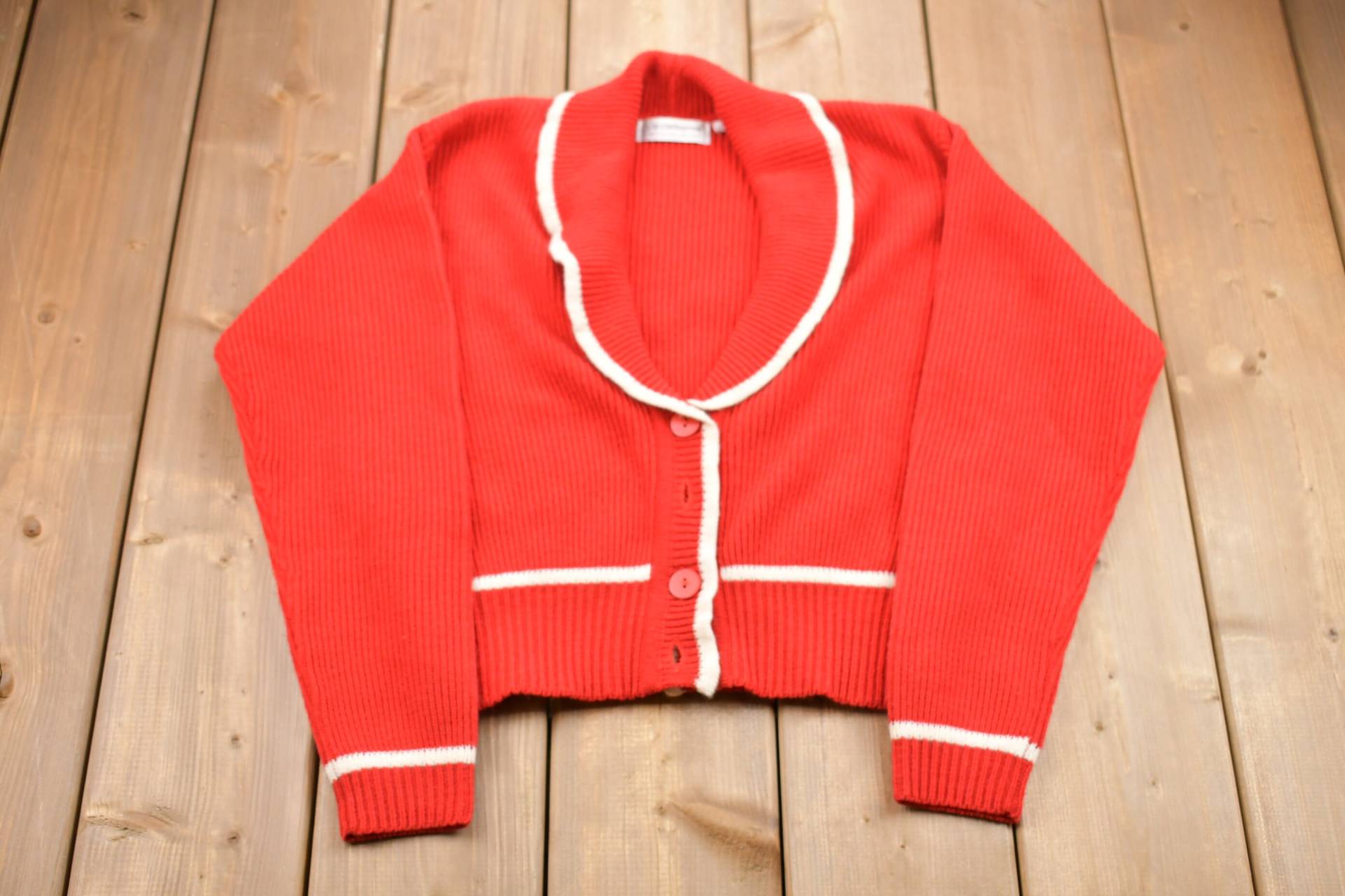 Vintage 1980Er Liz Claiborne Strickpullover/80Er Strickjacke Musterpullover Outdoor Handgestrickt Petite von Lostboysvintage