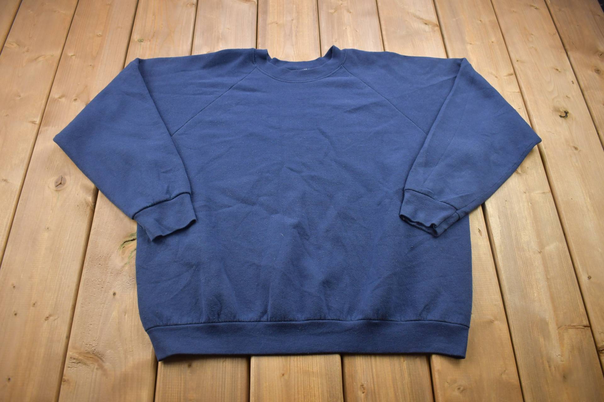 Vintage 1980Er Blank Raglan Crewneck Sweatshirt/80Er Basics Athleisure Streetwear Essentials von Lostboysvintage