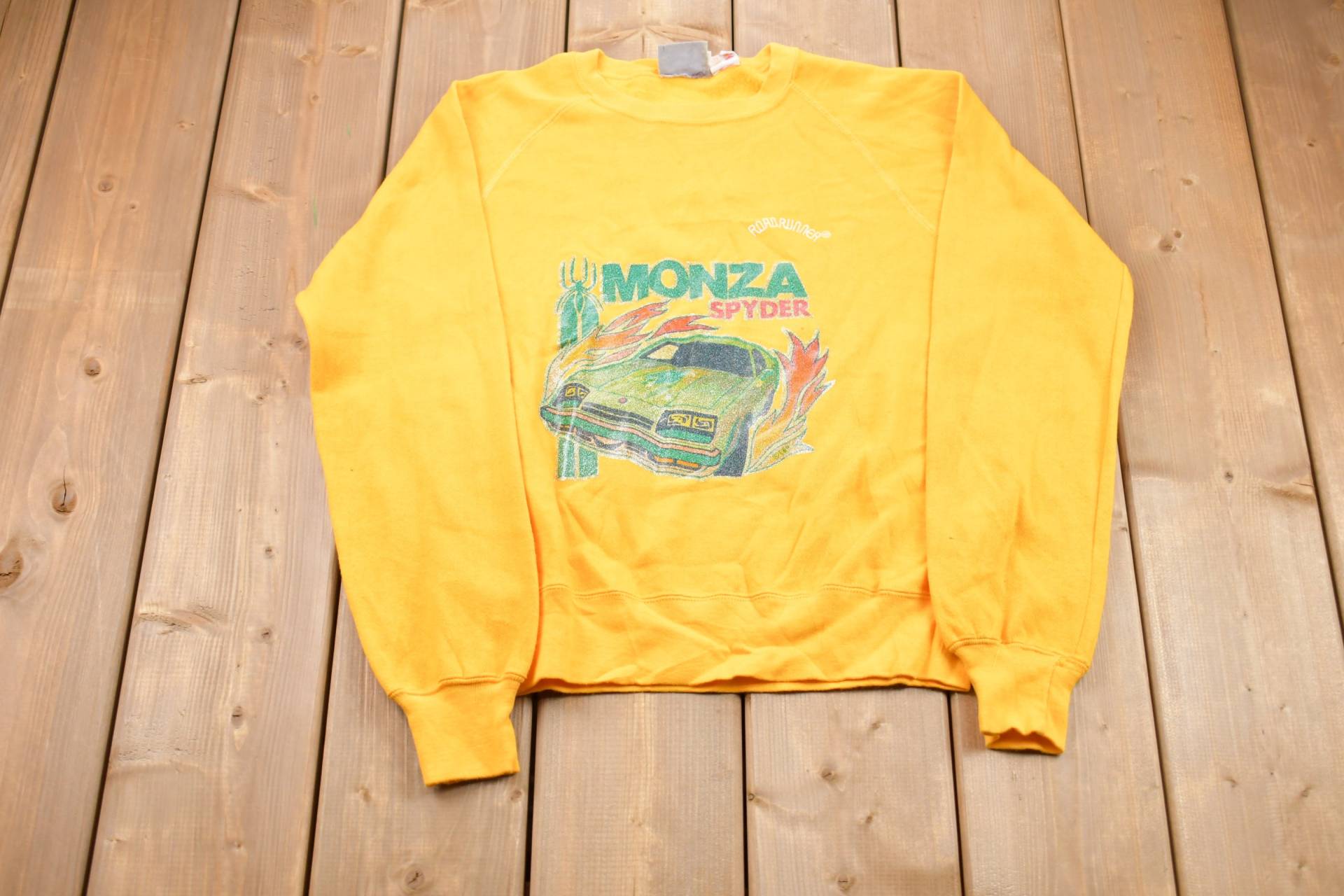 Vintage 1980Er Road Runner Monza Spyder Grafik Raglan Crewneck Sweatshirt/80Er Souvenir Athleisure Streetwear Auto von Lostboysvintage