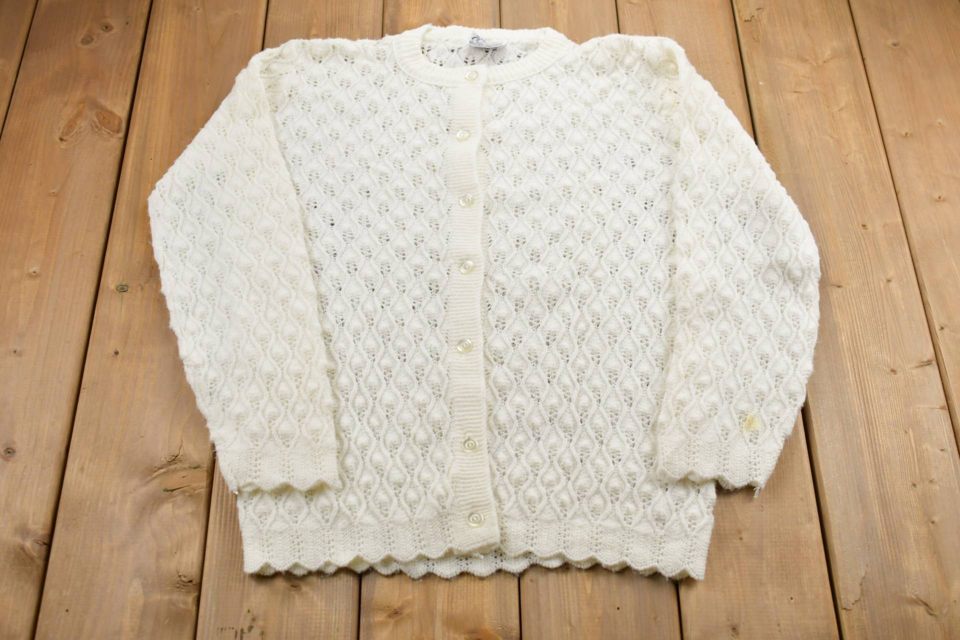 Vintage 80Er Wintuk Chris Ann Strickpullover/80S Cardigan Musterpullover Handgestrickt Pullover Sweatshirt Made in Usa von Lostboysvintage