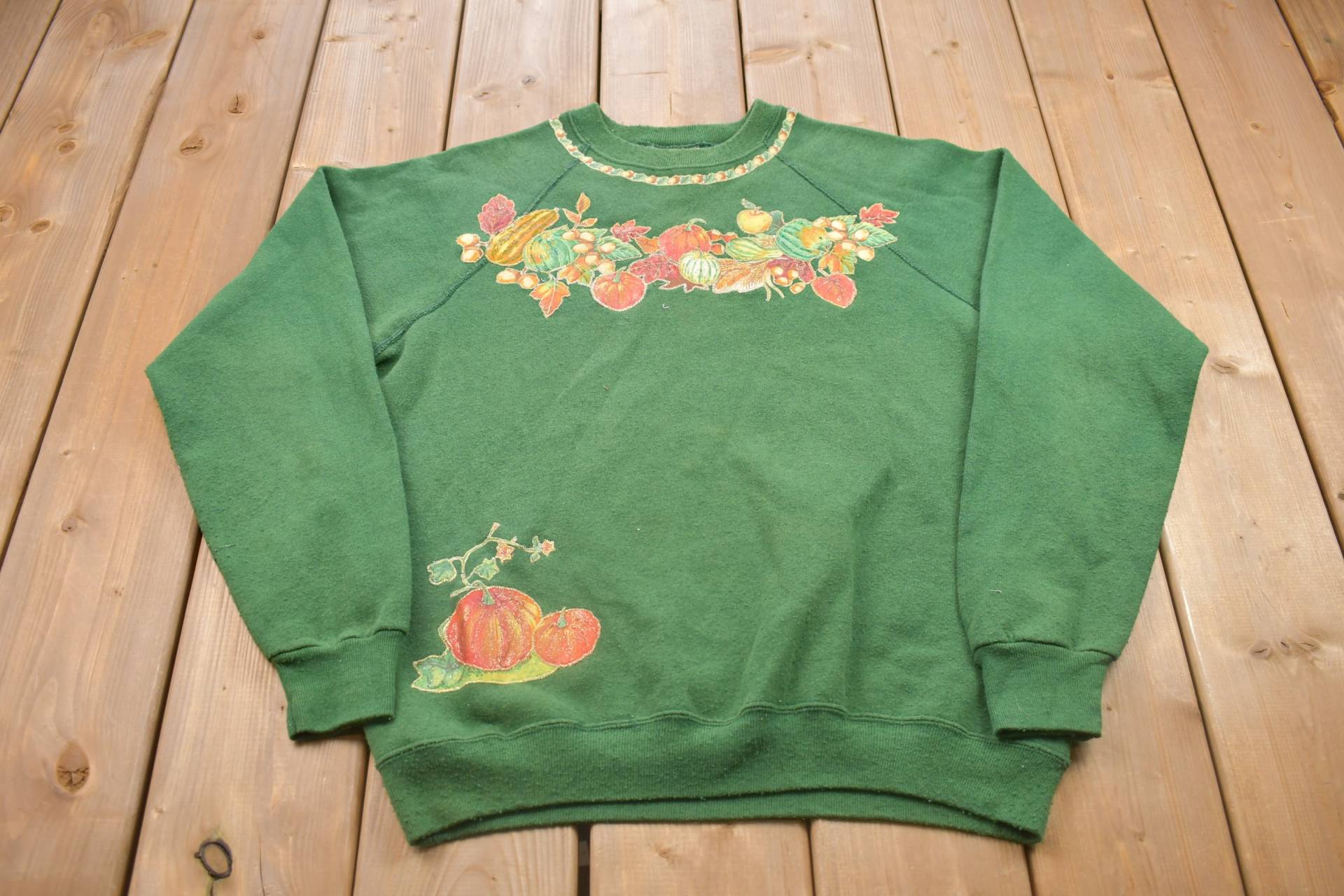 Vintage 90Er Biker Kürbis Patch Sweatshirt Mit Rundhalsausschnitt/90S Crewneck Made in Usa Essential Streetwear von Lostboysvintage