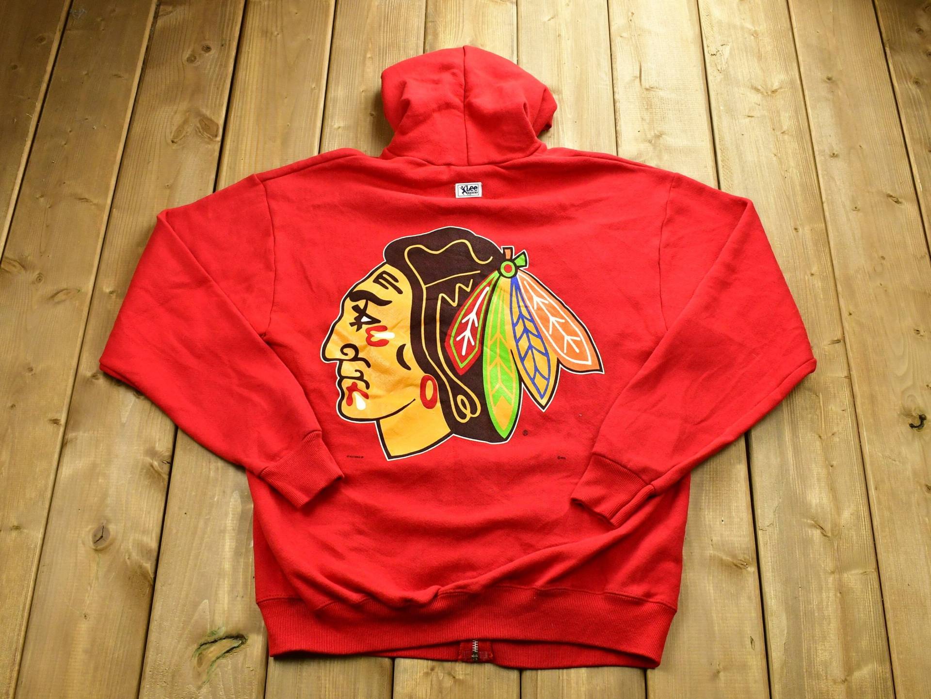 Vintage 90Er Chicago Blackhawks Full Zip Sweatshirt/Nhl Hoodie Streetwear Athleisure Sportswear Made in Usa von Lostboysvintage