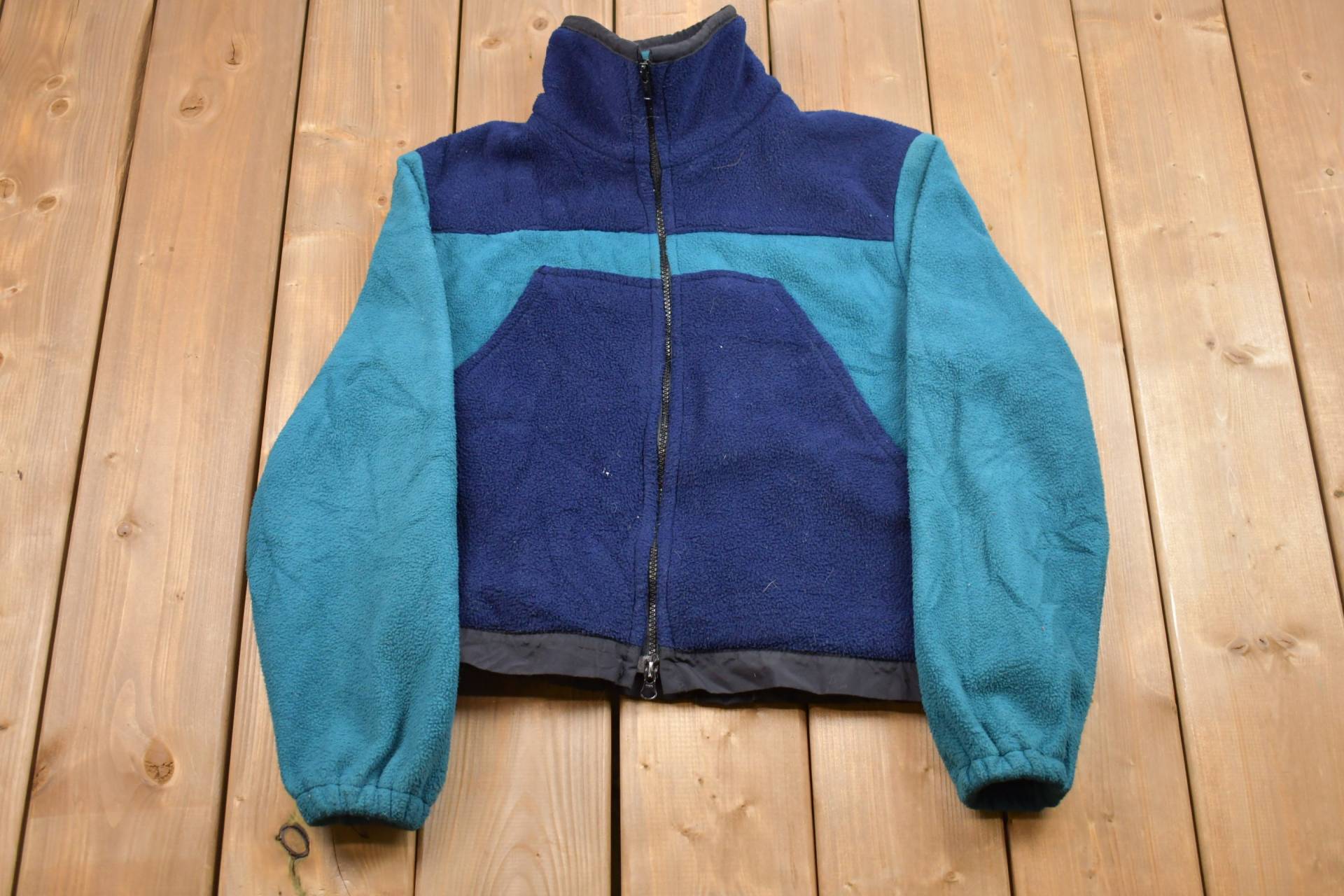 Vintage 90Er Color Block Fleece Pullover/Jahre Rundhalsausschnitt Streetwear Athleisure Wandern von Lostboysvintage