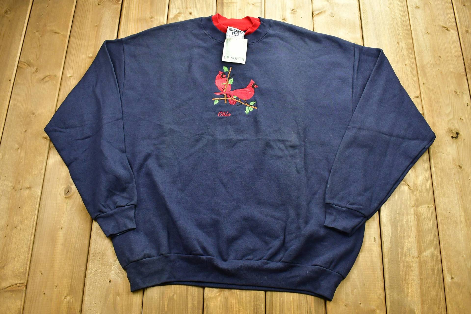 Vintage 90Er Deadstock Ohio Cardinal Graphic Crewneck/Natur Tiere Sweatshirt Bestickt Vogelpullover von Lostboysvintage