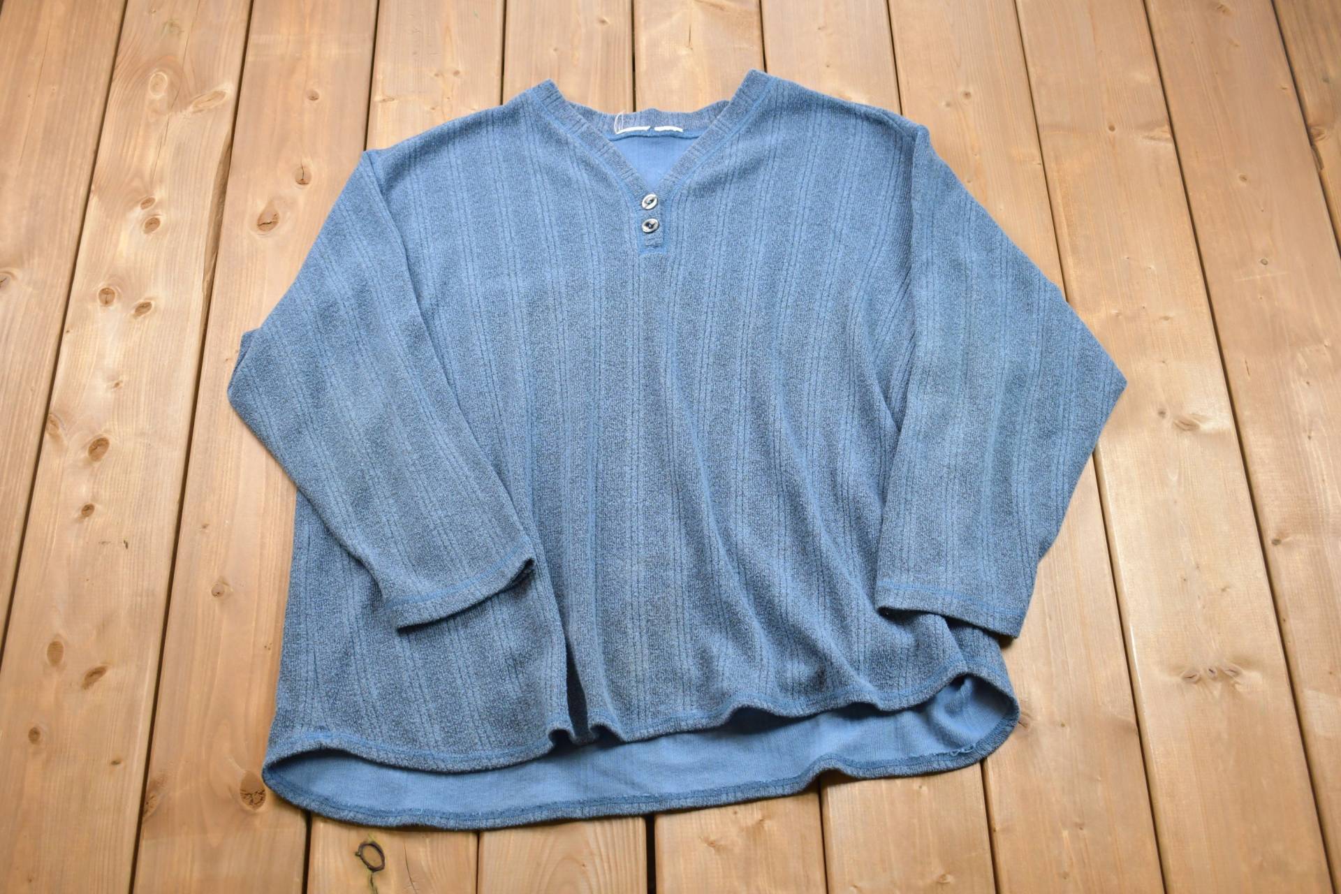 Vintage 90Er Jahre Blank Quarter Button Sweatshirt/Rundhals Essential Athleisure Streetwear von Lostboysvintage