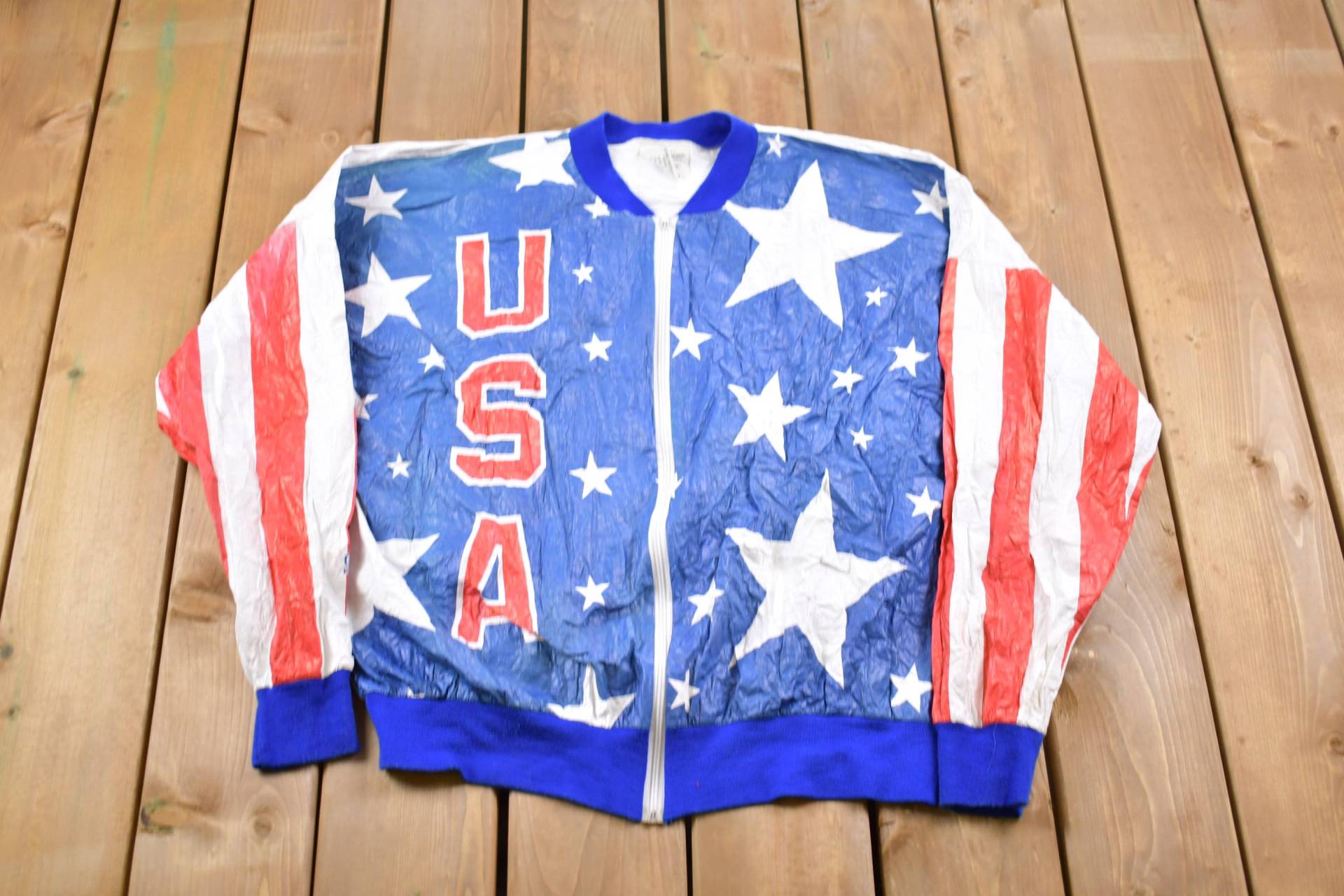 Vintage 90Er Jahre Bomberjacke/Usa All Over Print Olympiade Streetwear Athleisure von Lostboysvintage