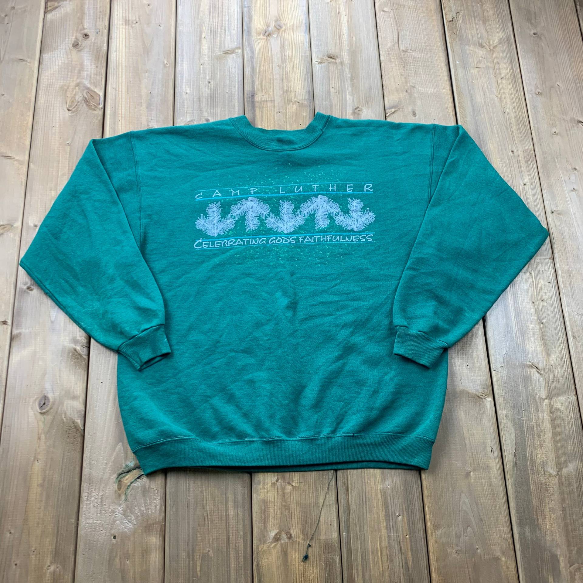 Vintage 90Er Jahre Camp Alu „Celebring Gods Treue-Sweatshirt Mit Rundhalsausschnitt/Sweatshirt Wildnis Pullover Mae in Usa von Lostboysvintage