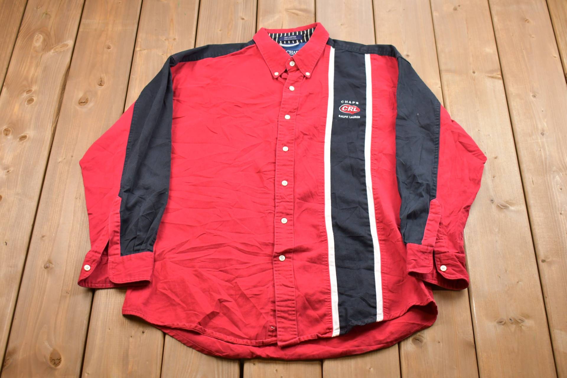 Vintage 90Er Jahre Chaps Ralph Lauren Bluse Durchgeknöpft/1990Er Hemd Flanell Gestreifte von Lostboysvintage