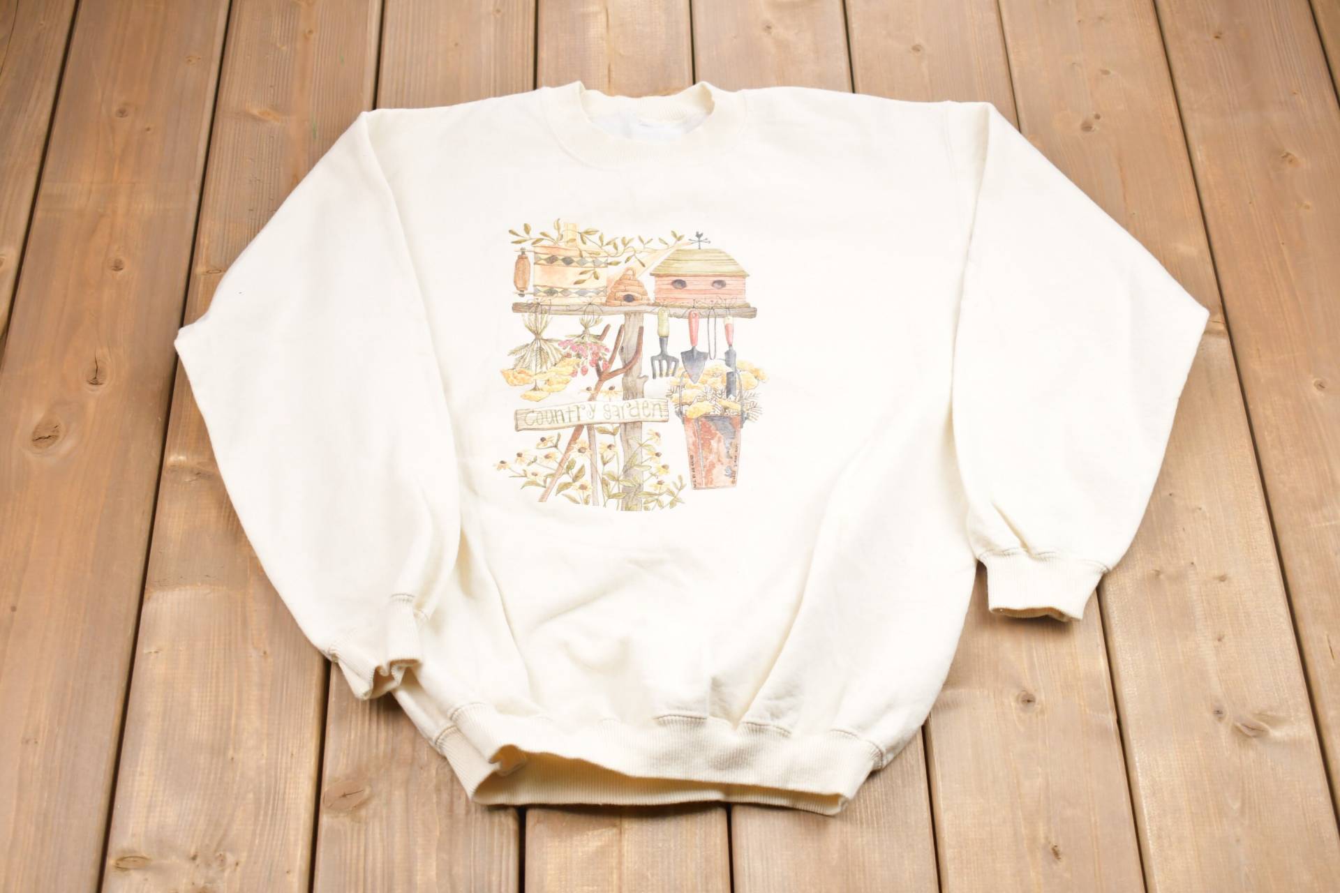 Vintage 90Er Jahre Country Garden Sweatshirt/Rundhals Süße Szene Athleisure Streetwear Americana von Lostboysvintage