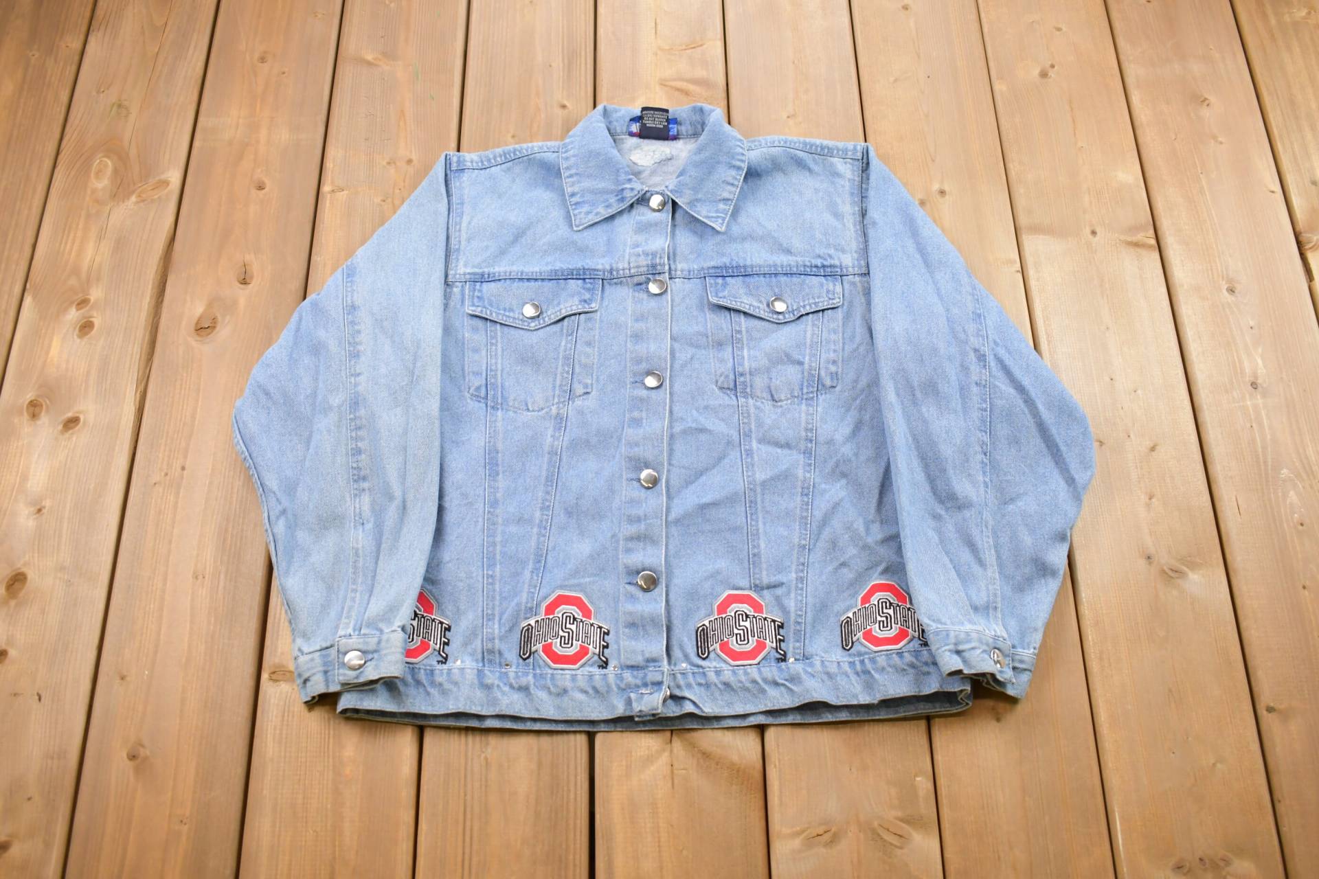 Vintage 1990Er Ohio State Jeansjacke/Flanell Freizeitkleidung University von Lostboysvintage