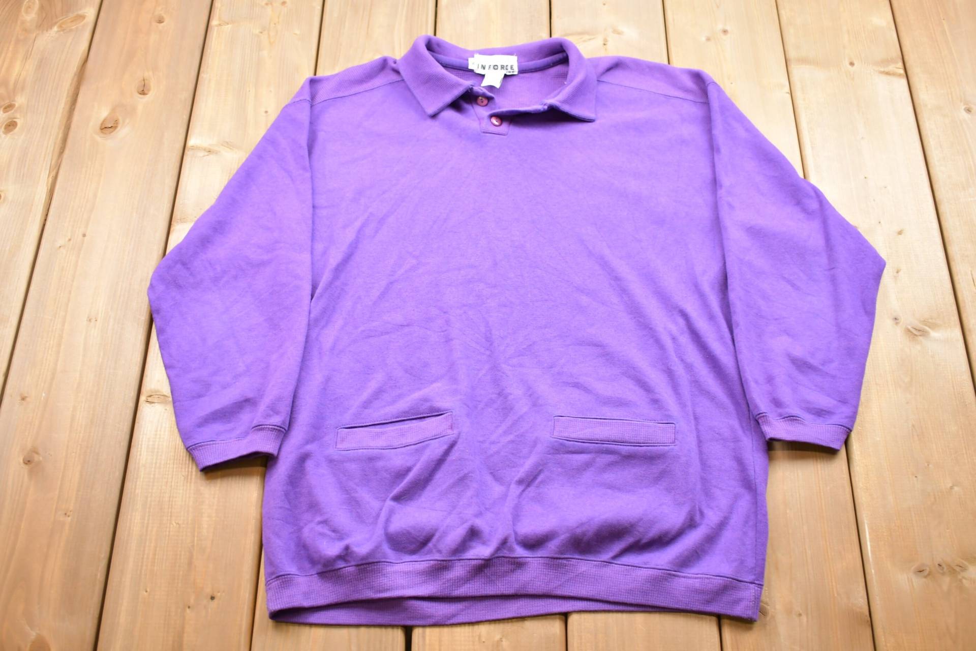 Vintage 1990Er Viertelknopf Sweatshirt/90Er Jahre Pullover Souvenir Athleisure Streetwear Gemütliches von Lostboysvintage