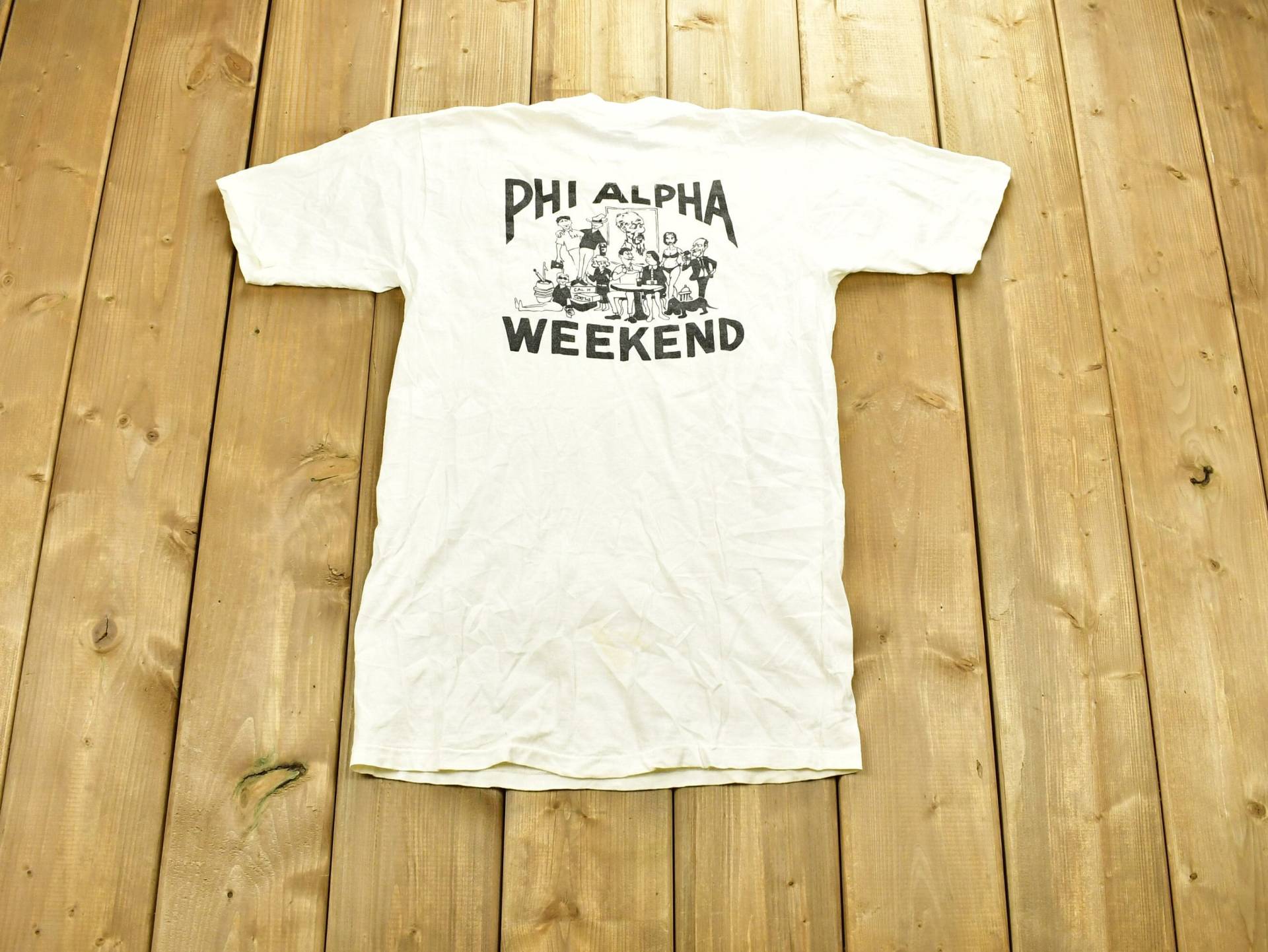 Vintage 90Er Phi Alpha Weekend T-Shirt/Frat Grafik Single Stitch 80Er Jahre Streetwear Retro Style House von Lostboysvintage