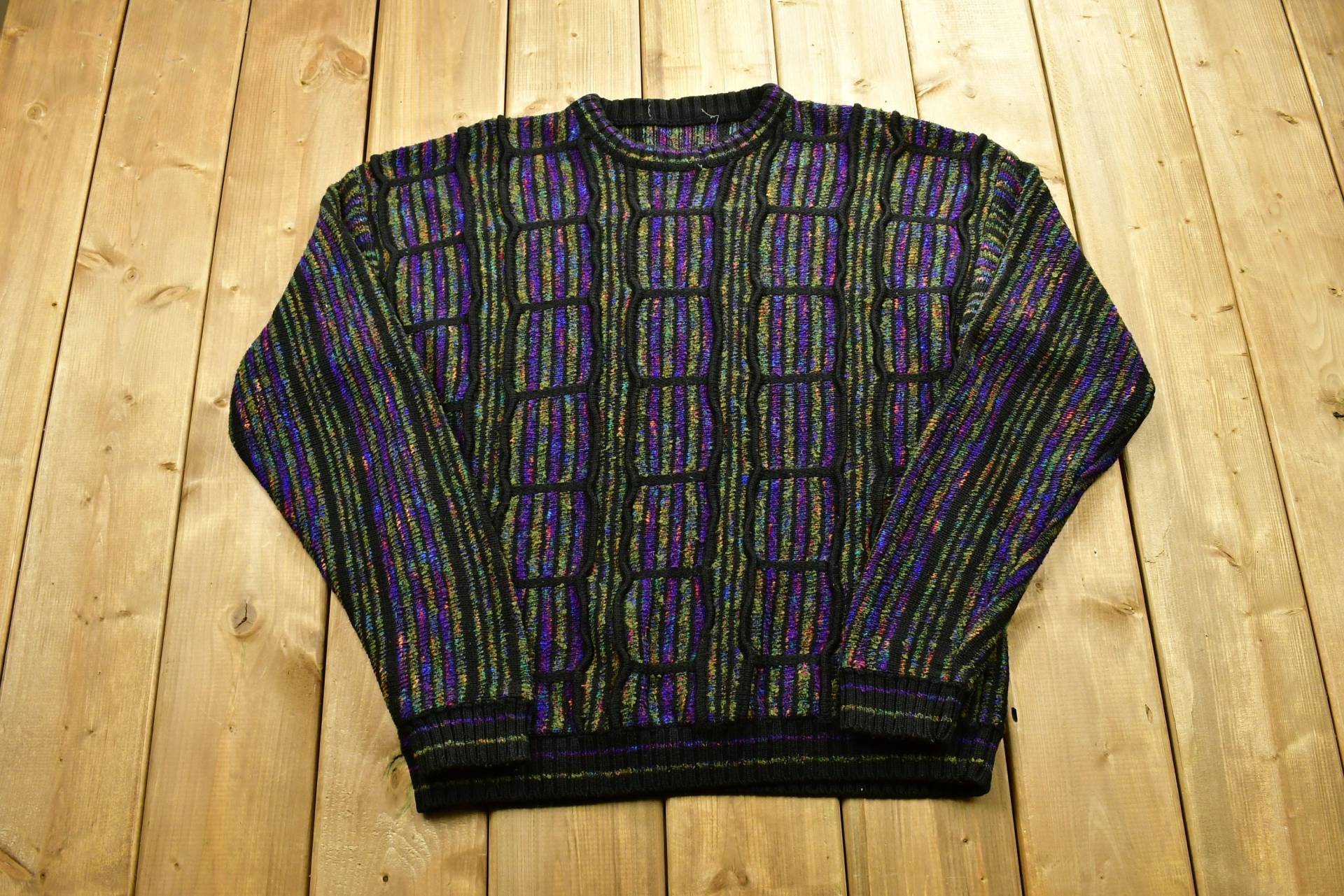 Vintage 90Er Strickpullover/Jahre Rundhals Musterpullover Outdoor Handgestrickt Pullover von Lostboysvintage