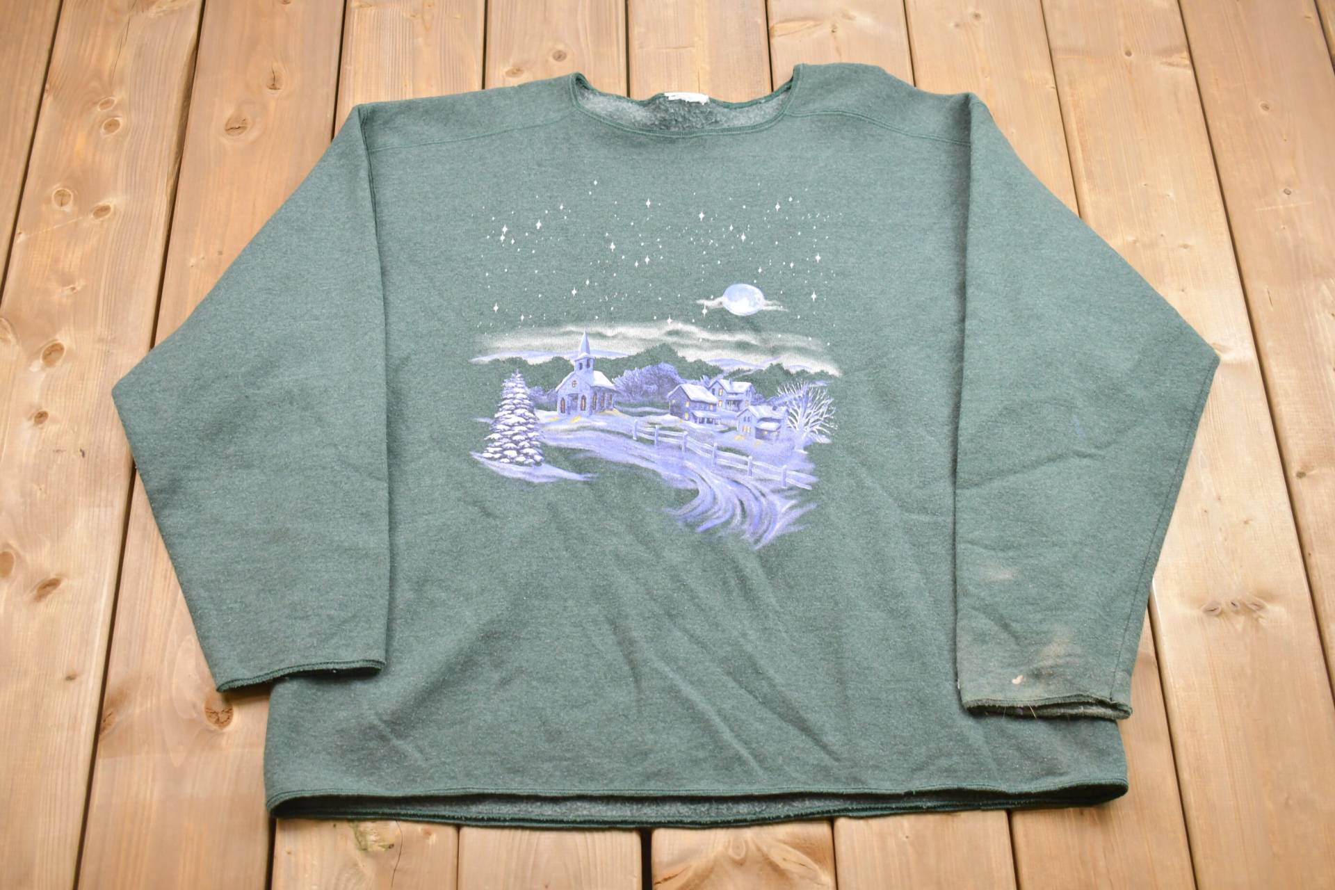 Vintage 1990Er Winter Wonderland Crewneck Sweatshirt/Made in Usa 90Er Festliche Kleidung Athleisure Streetwear von Lostboysvintage