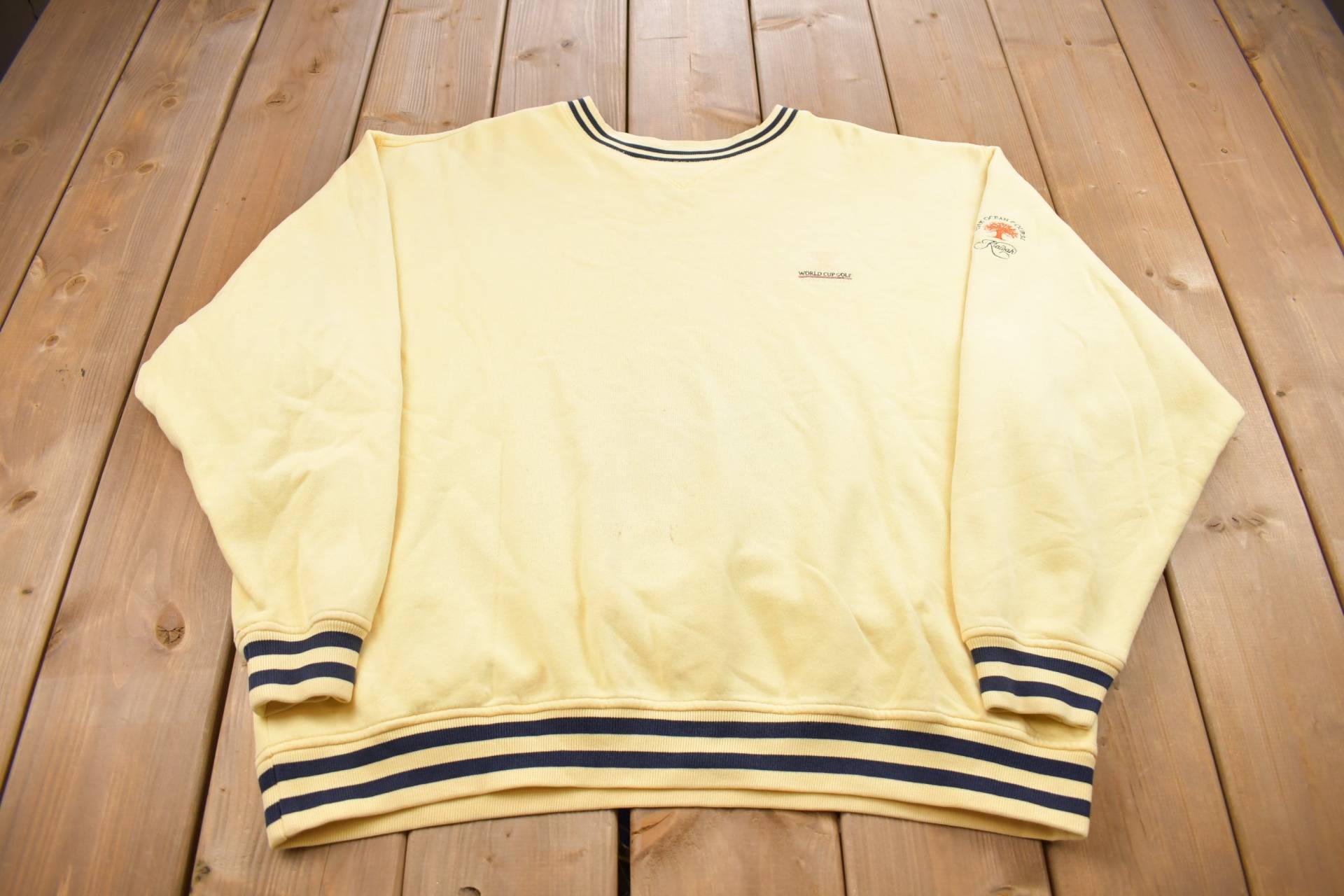 Vintage 1990Er Cutter & Buck Ringer Crewneck Sweatshirt/Gefleckt 90Er Essential Streetwear Jahre von Lostboysvintage