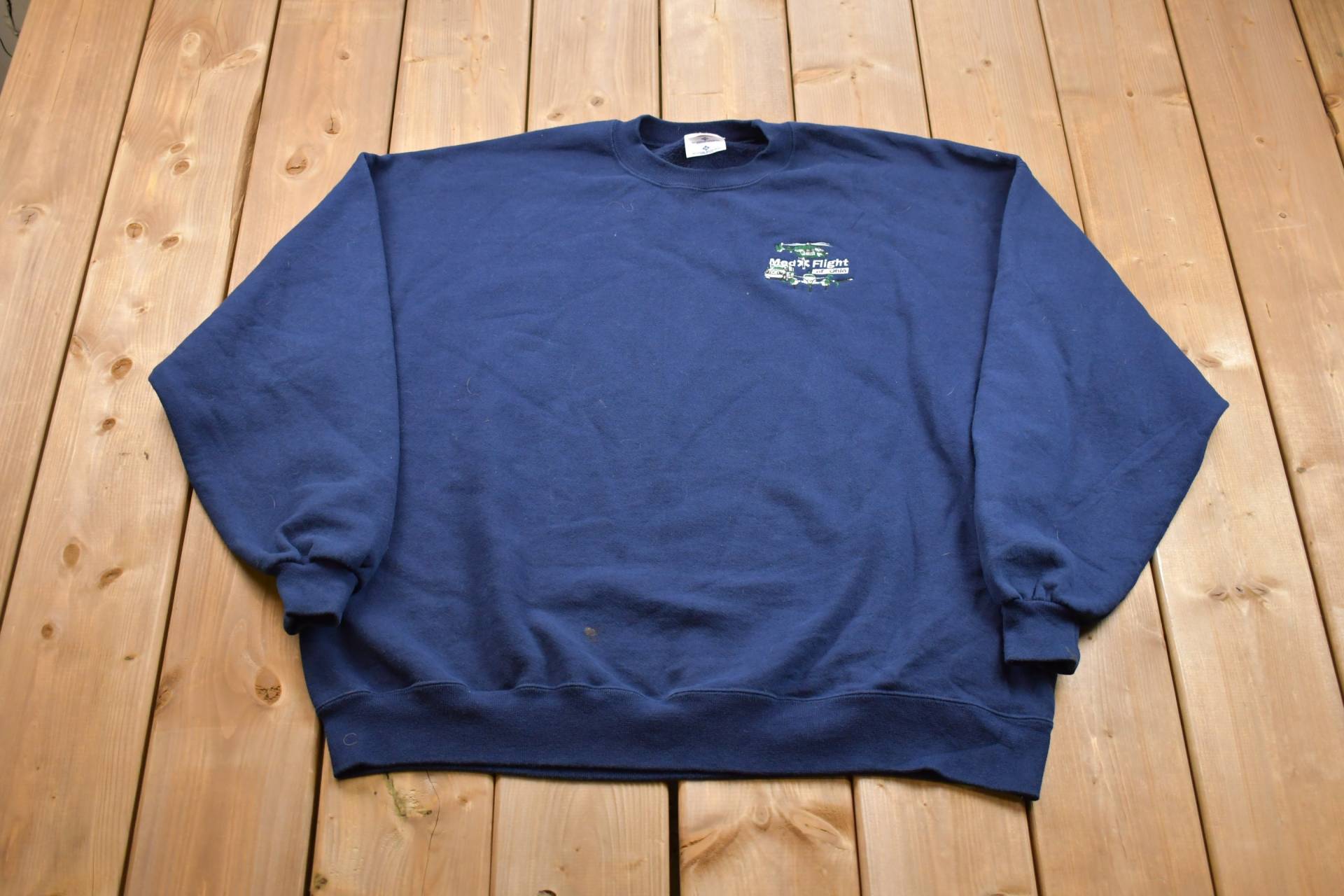 Vintage 90S Med Sweatshirt Mit Rundhalsausschnitt/Made in Usa Crewneck Souvenir Athleisure Streetwear von Lostboysvintage